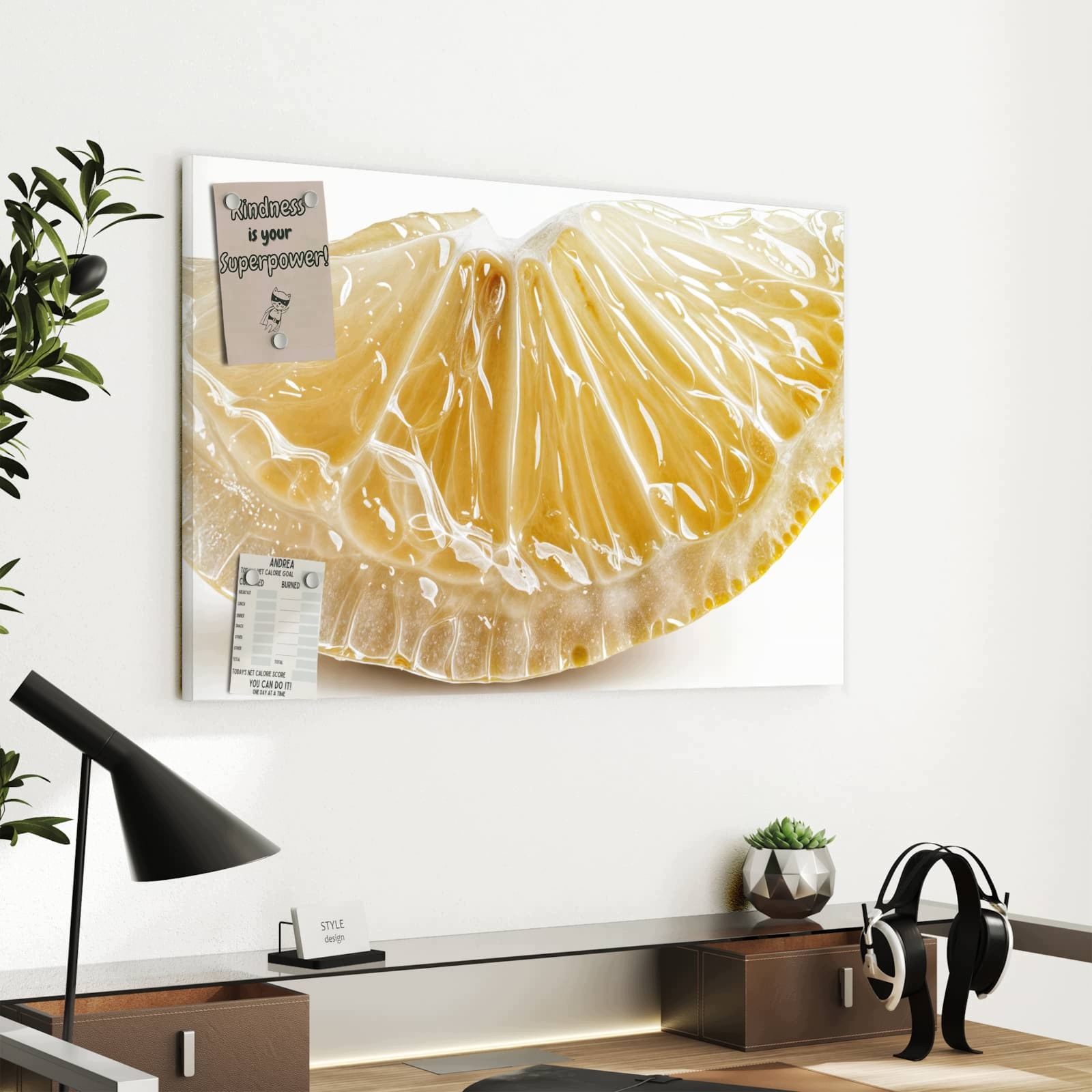 Magnetická tabule – obraz na zeď Plátek citronu | 60 × 40 cm
