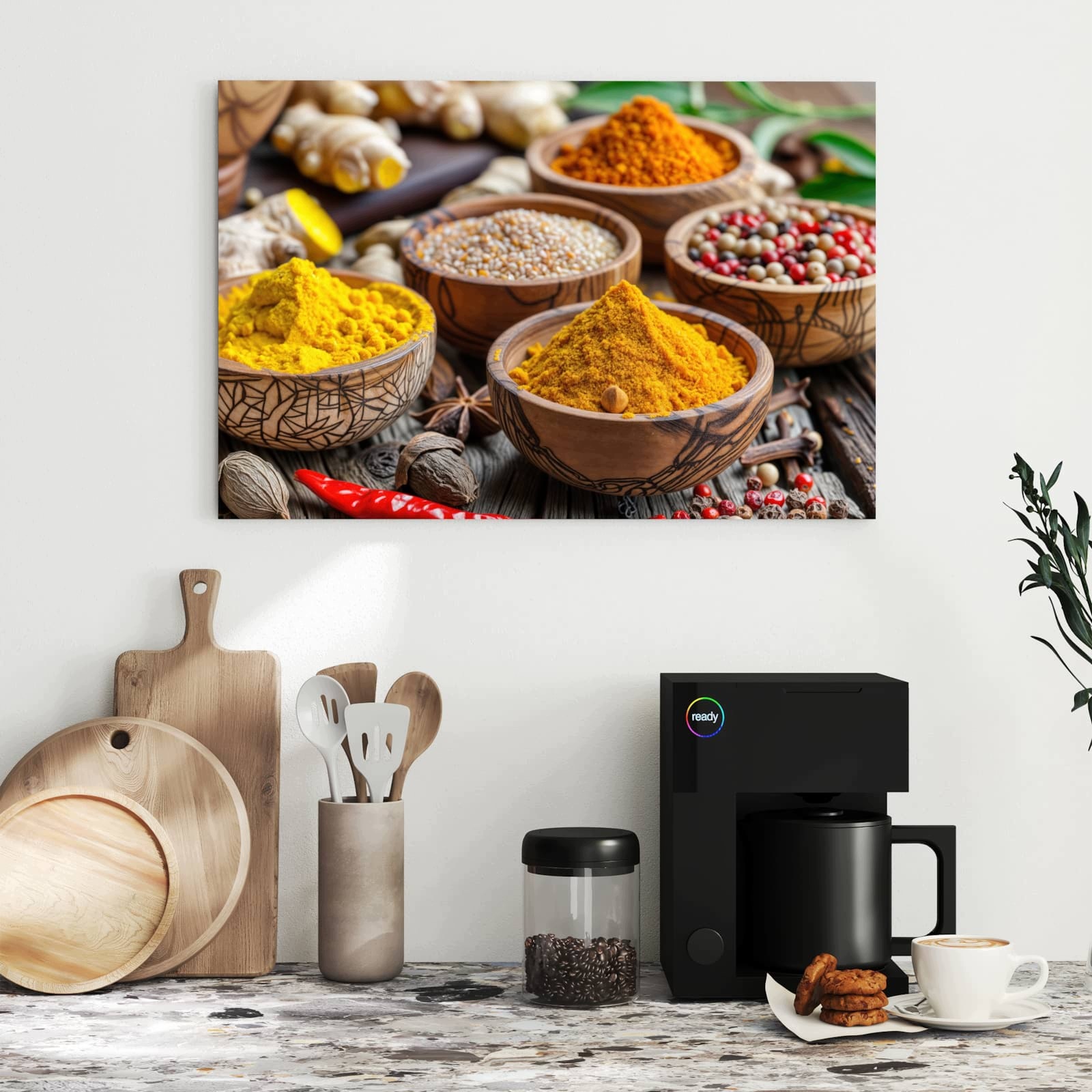 Magnetická tabule – obraz na zeď Koření misky | 60 × 40 cm