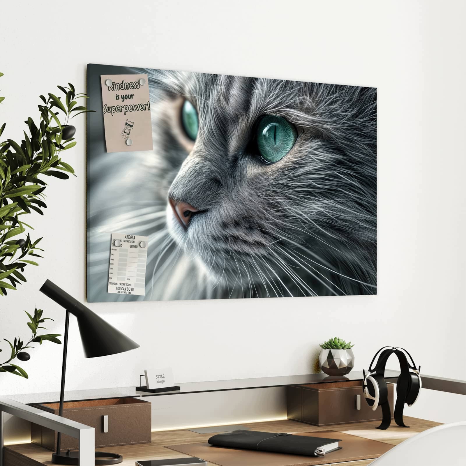Magnetická tabule – obraz na zeď Kočka detail | 90 × 60 cm