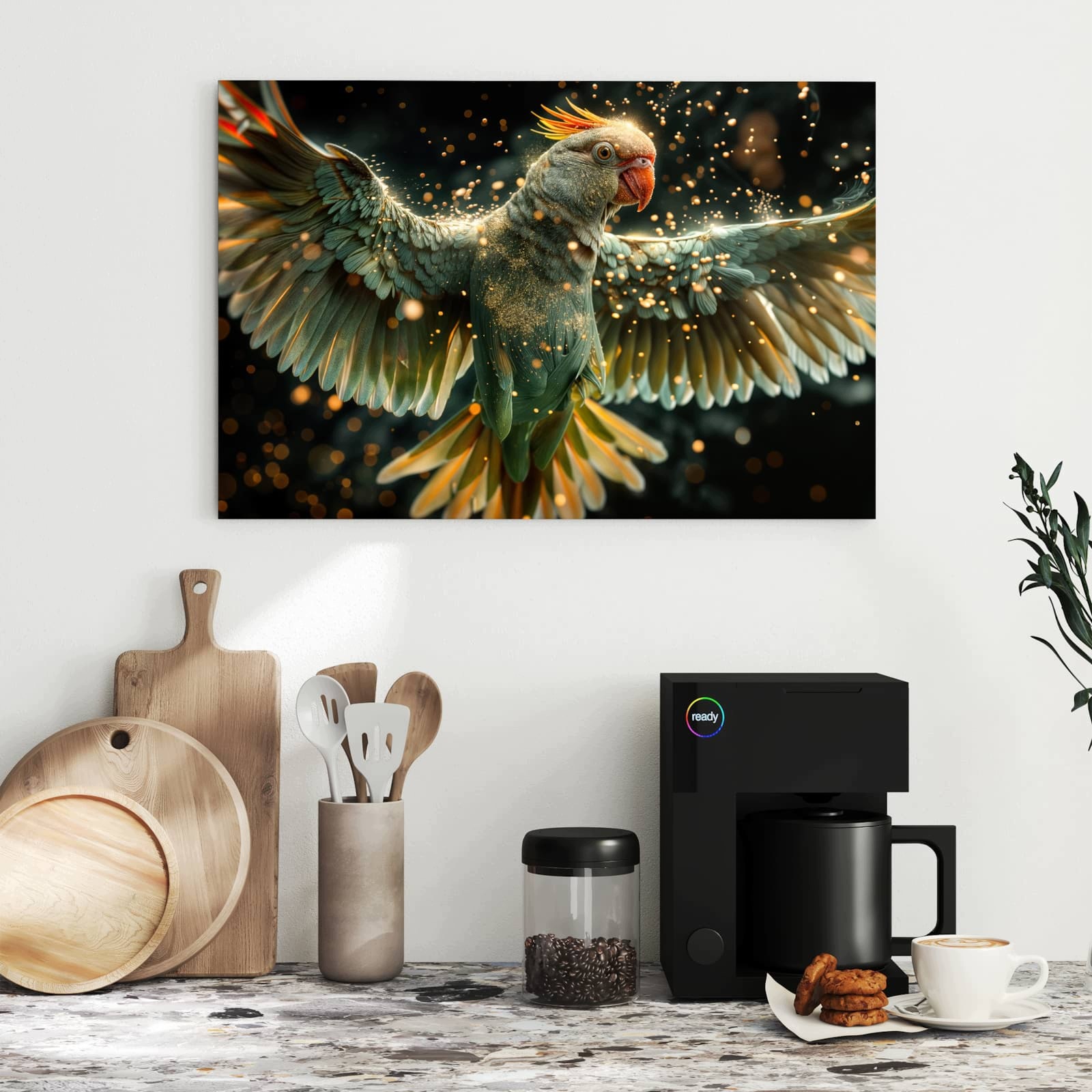 Magnetická tabule – obraz na zeď Létající papoušek | 60 × 40 cm
