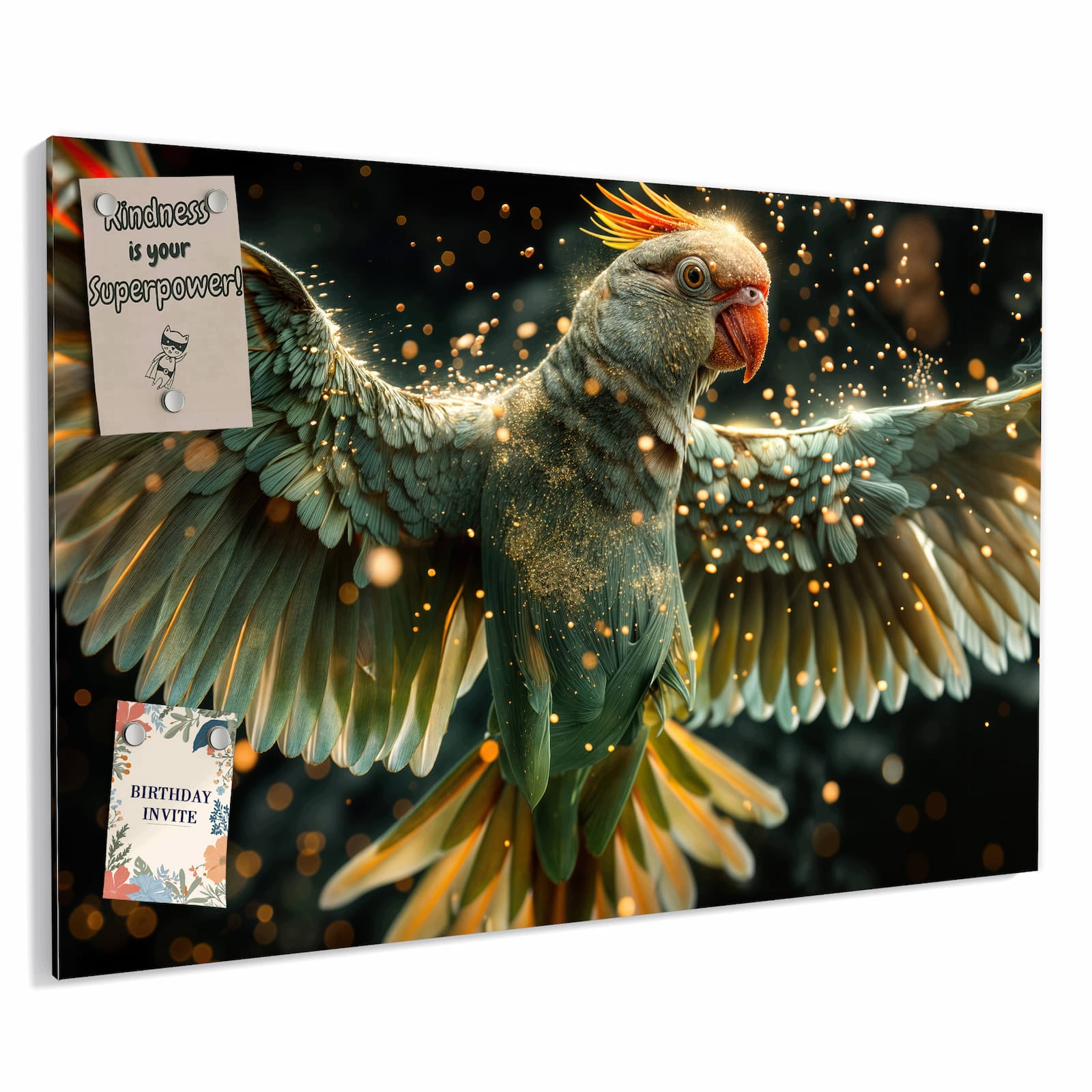 Magnetická tabule – obraz na zeď Létající papoušek | 60 × 40 cm