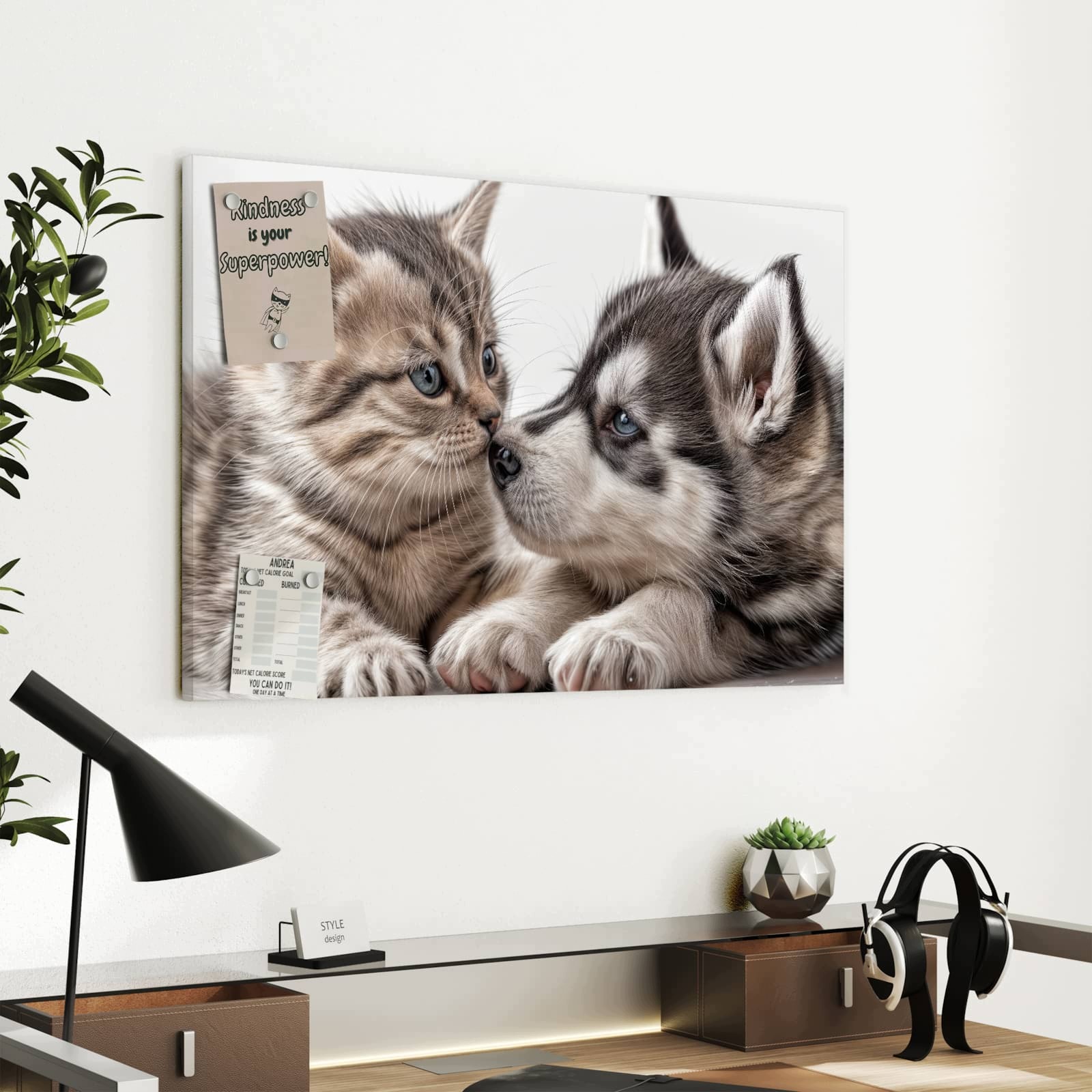 Magnetická tabule – obraz na zeď Koťátko štěně | 60 × 40 cm