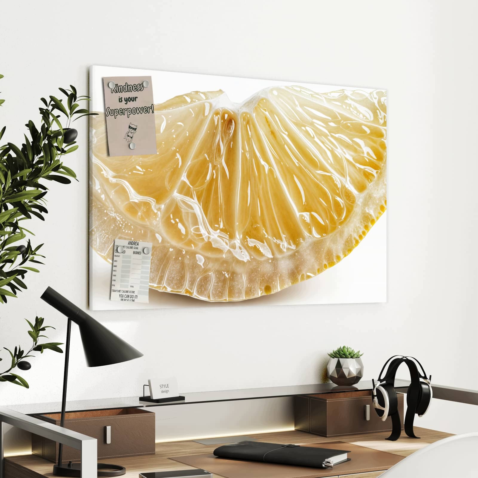 Magnetická tabule – obraz na zeď Plátek citronu | 90 × 60 cm