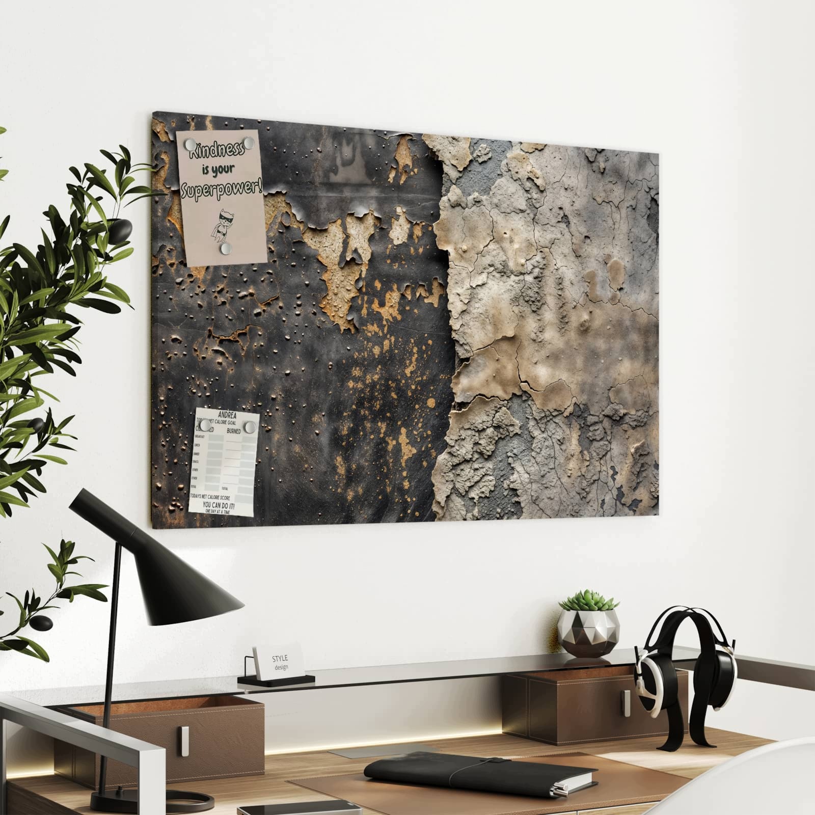 Magnetická tabule – obraz na zeď Drsný povrch | 90 × 60 cm