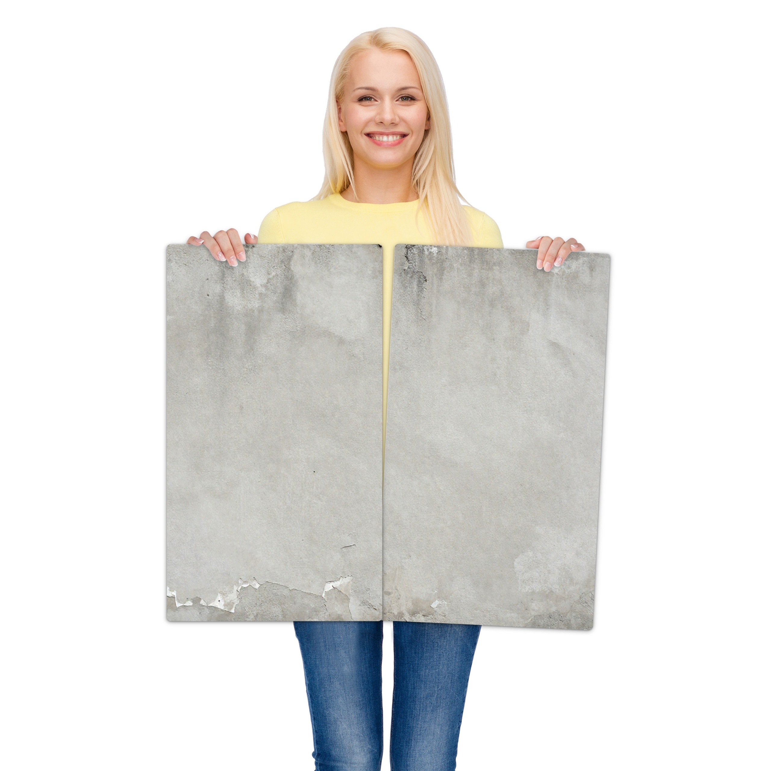 Skleněná ochranná deska za sporák a linku – Beton | 2 × 30 × 52 cm (sada 2 ks)