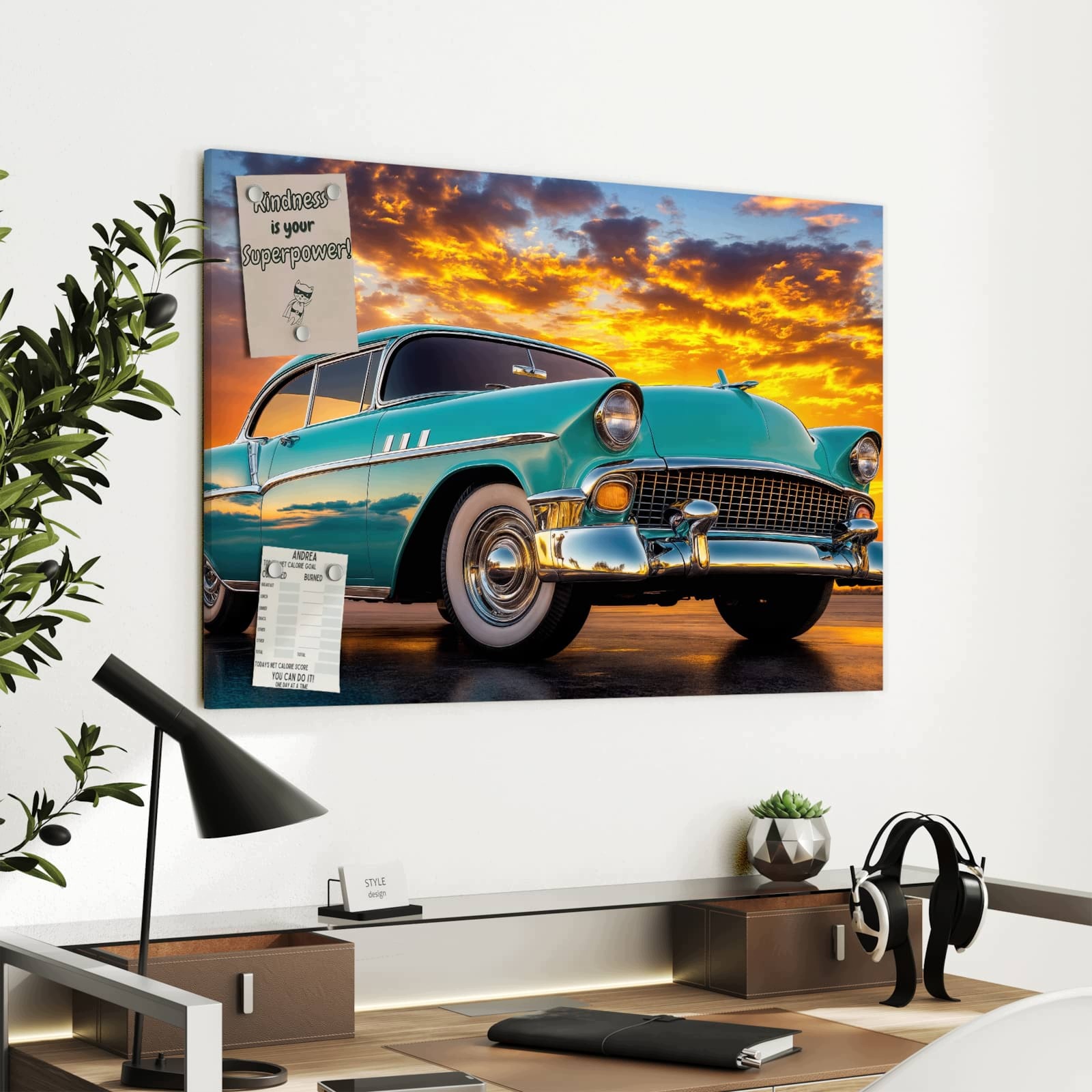 Magnetická tabule – obraz na zeď Retro historický automobil | 90 × 60 cm