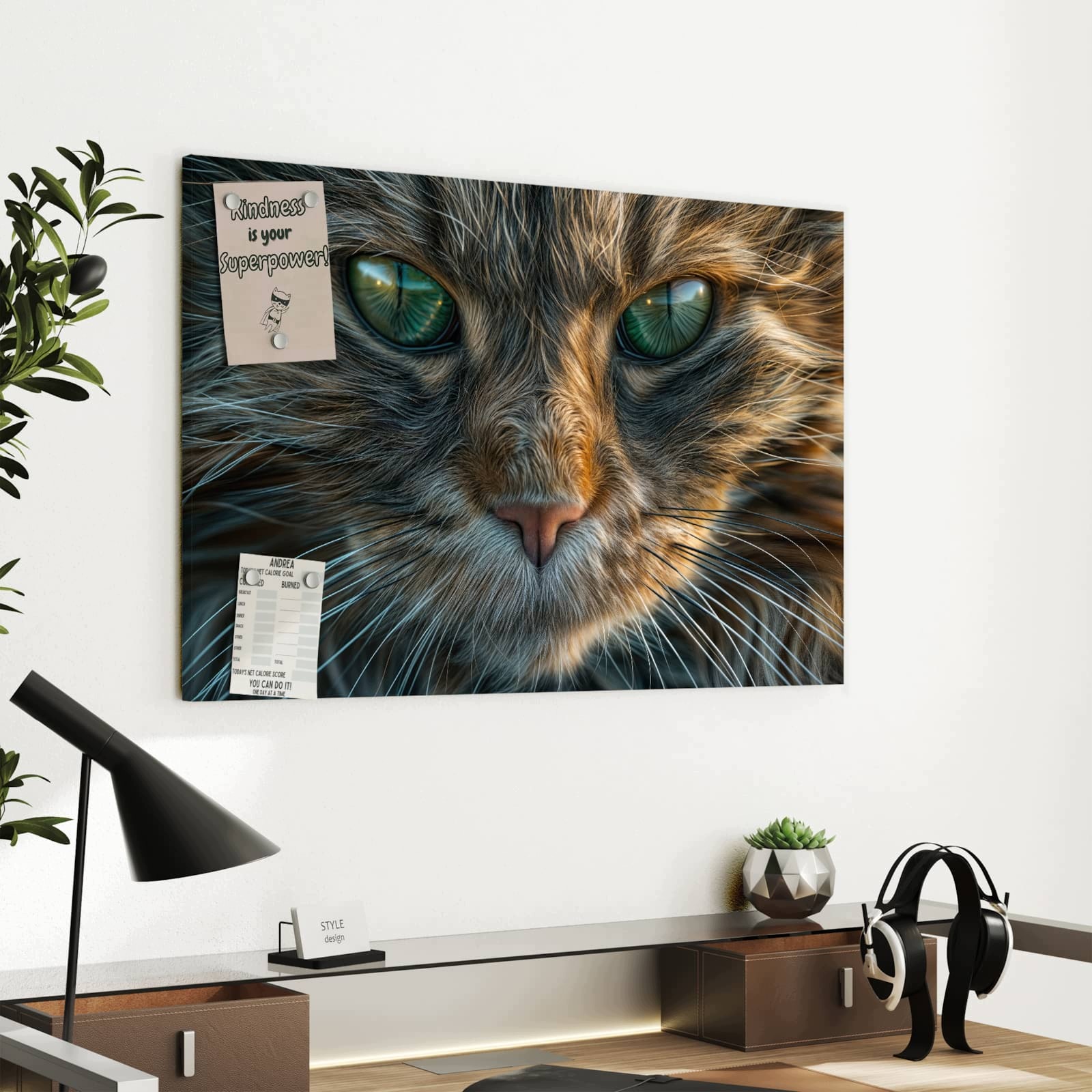 Magnetická tabule – obraz na zeď Detail kočky | 60 × 40 cm