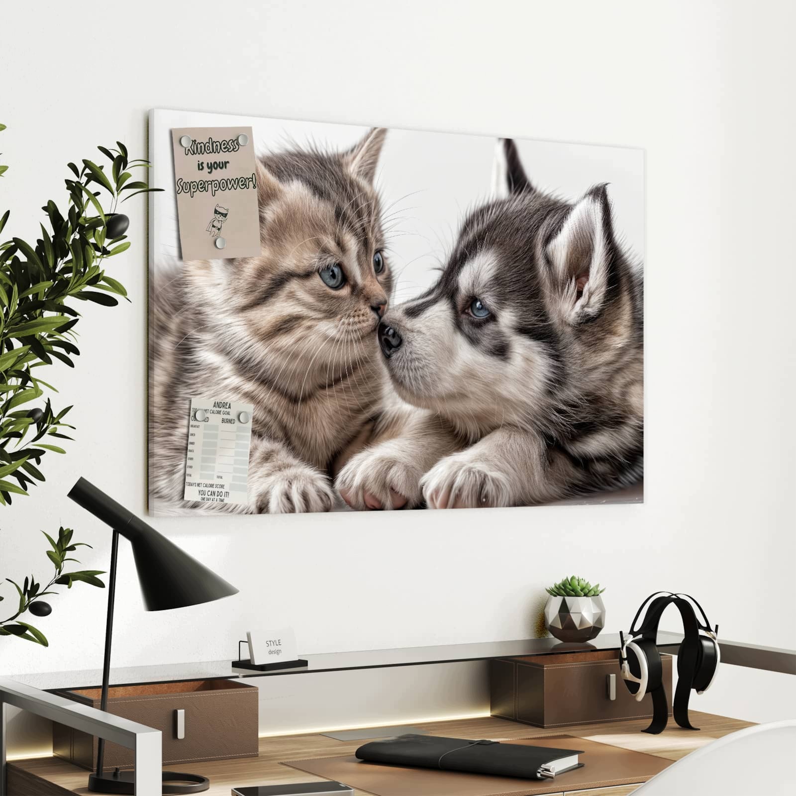 Magnetická tabule – obraz na zeď Koťátko štěně | 90 × 60 cm