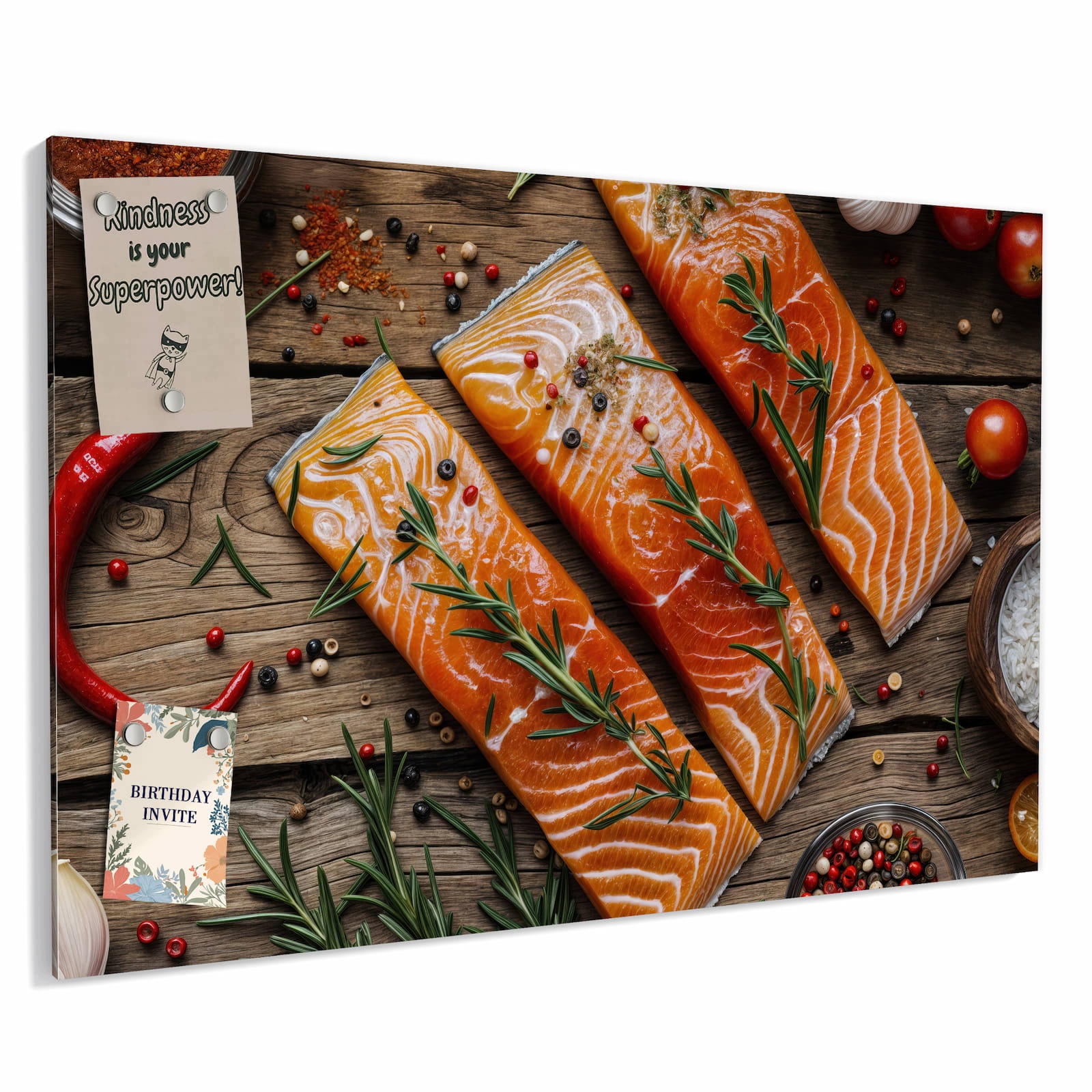 Magnetická tabule – obraz na zeď Filety z lososa | 60 × 40 cm