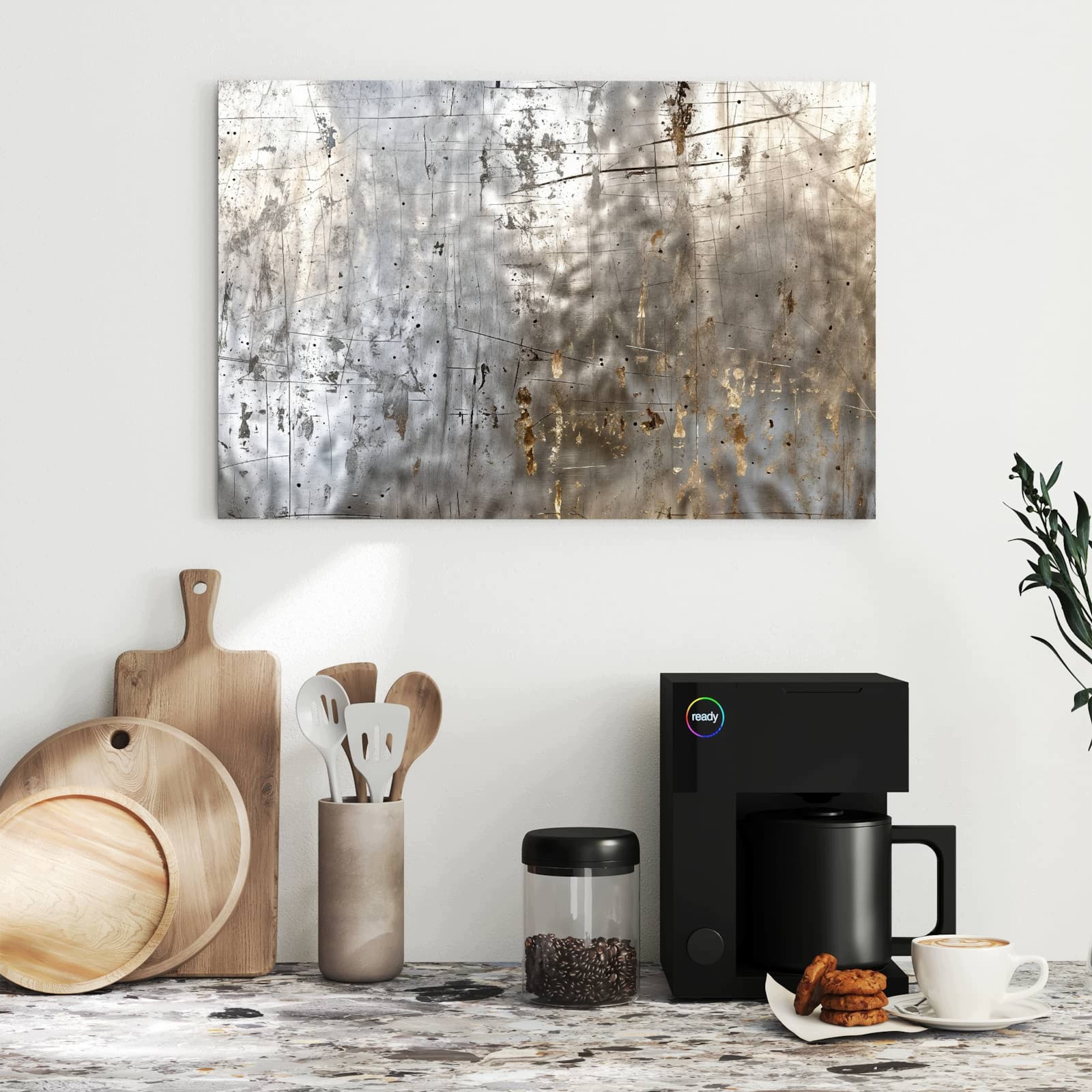 Magnetická tabule – obraz na zeď Kovová textura se škrábanci | 60 × 40 cm