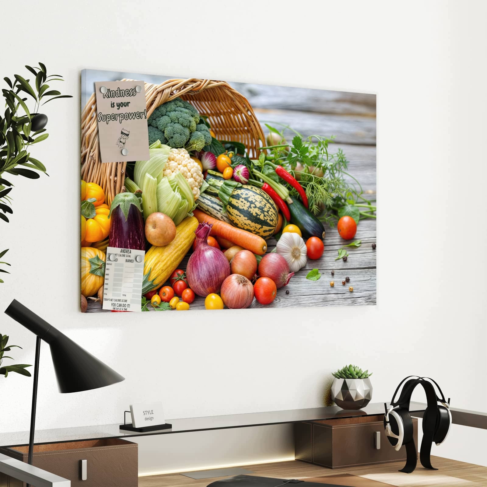 Magnetická tabule – obraz na zeď Košík sklizené zeleniny | 60 × 40 cm