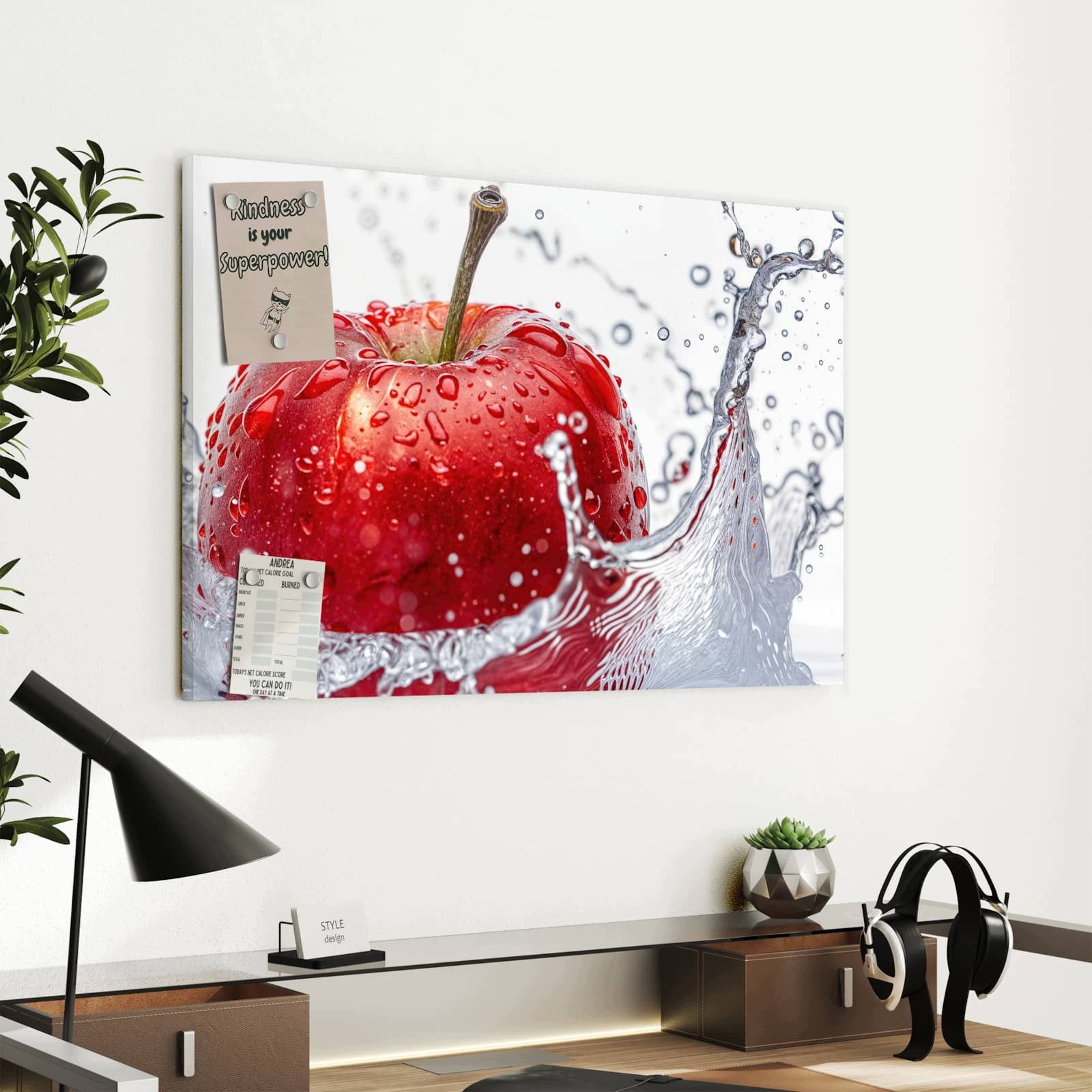 Magnetická tabule – obraz na zeď Stříkající jablko | 60 × 40 cm