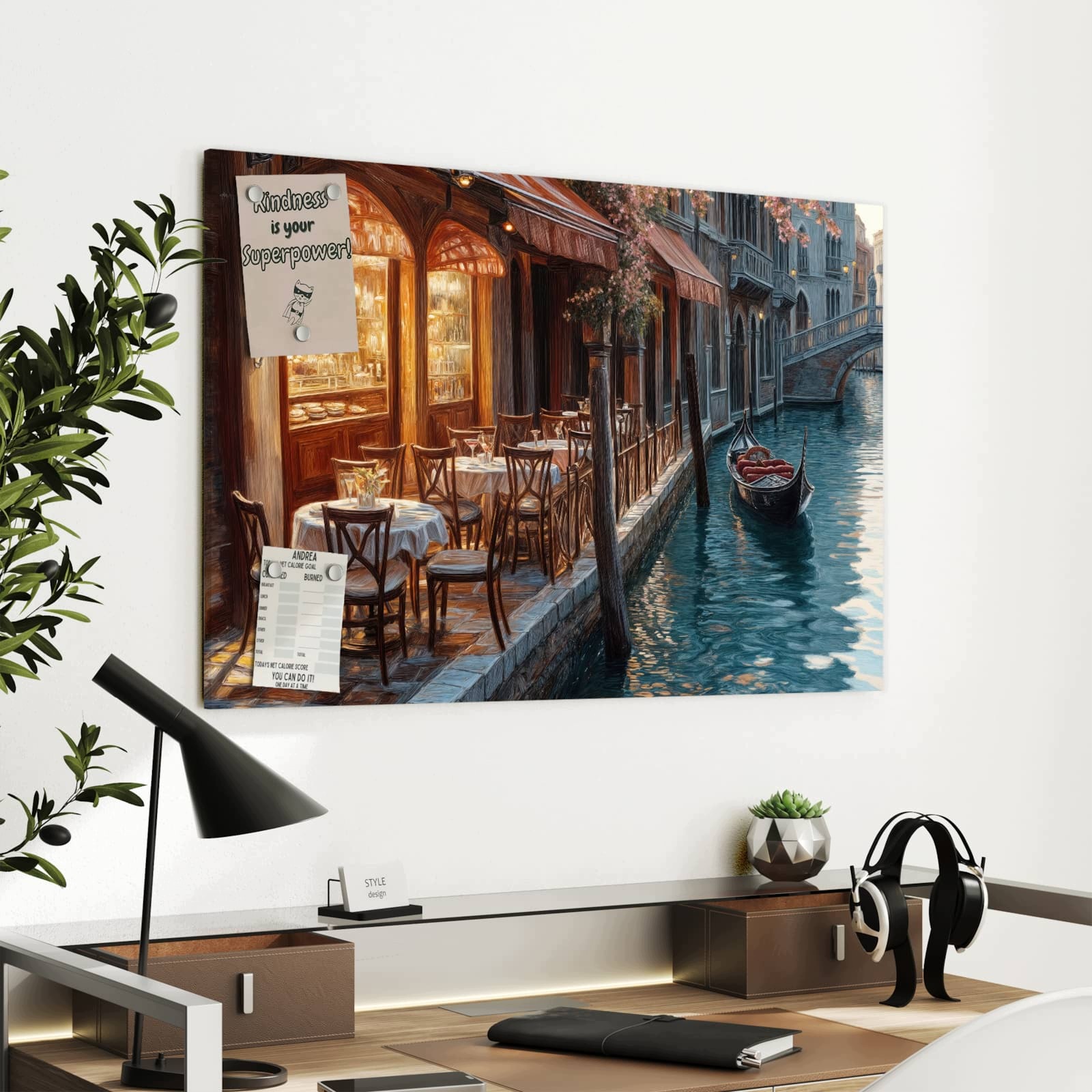 Magnetická tabule – obraz na zeď Západ slunce Benátky | 90 × 60 cm