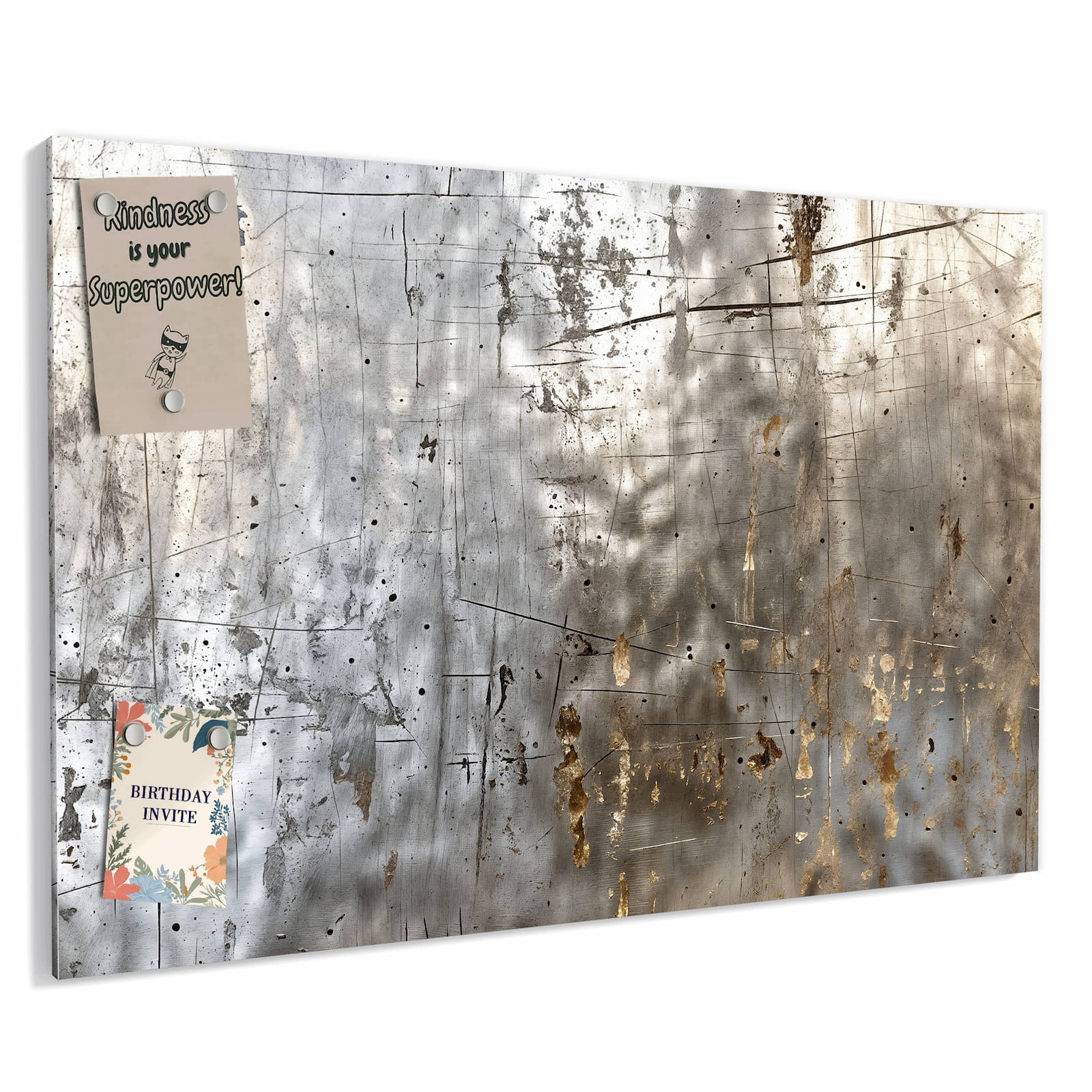 Magnetická tabule – obraz na zeď Kovová textura se škrábanci | 90 × 60 cm