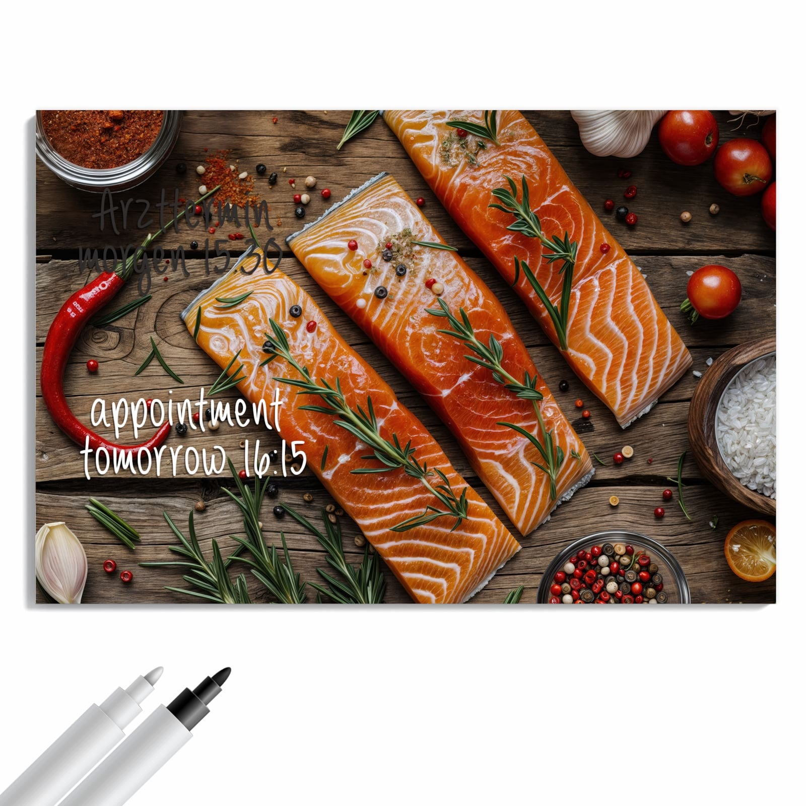Magnetická tabule – obraz na zeď Filety z lososa | 90 × 60 cm