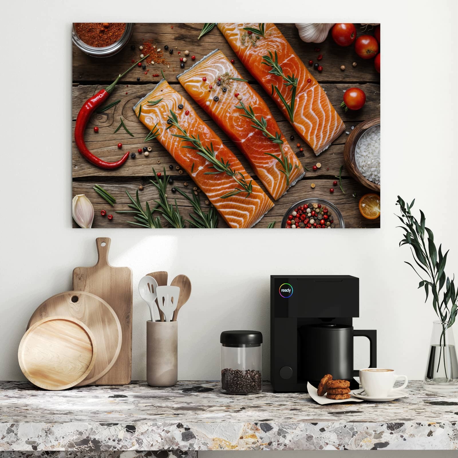 Magnetická tabule – obraz na zeď Filety z lososa | 90 × 60 cm