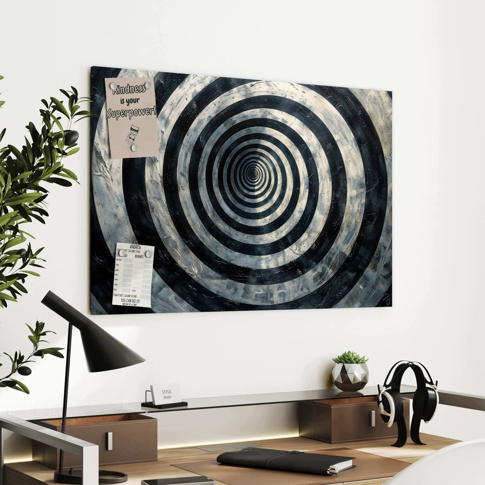 Magnetická tabule – obraz na zeď Hypnotizující spirála | 90 × 60 cm
