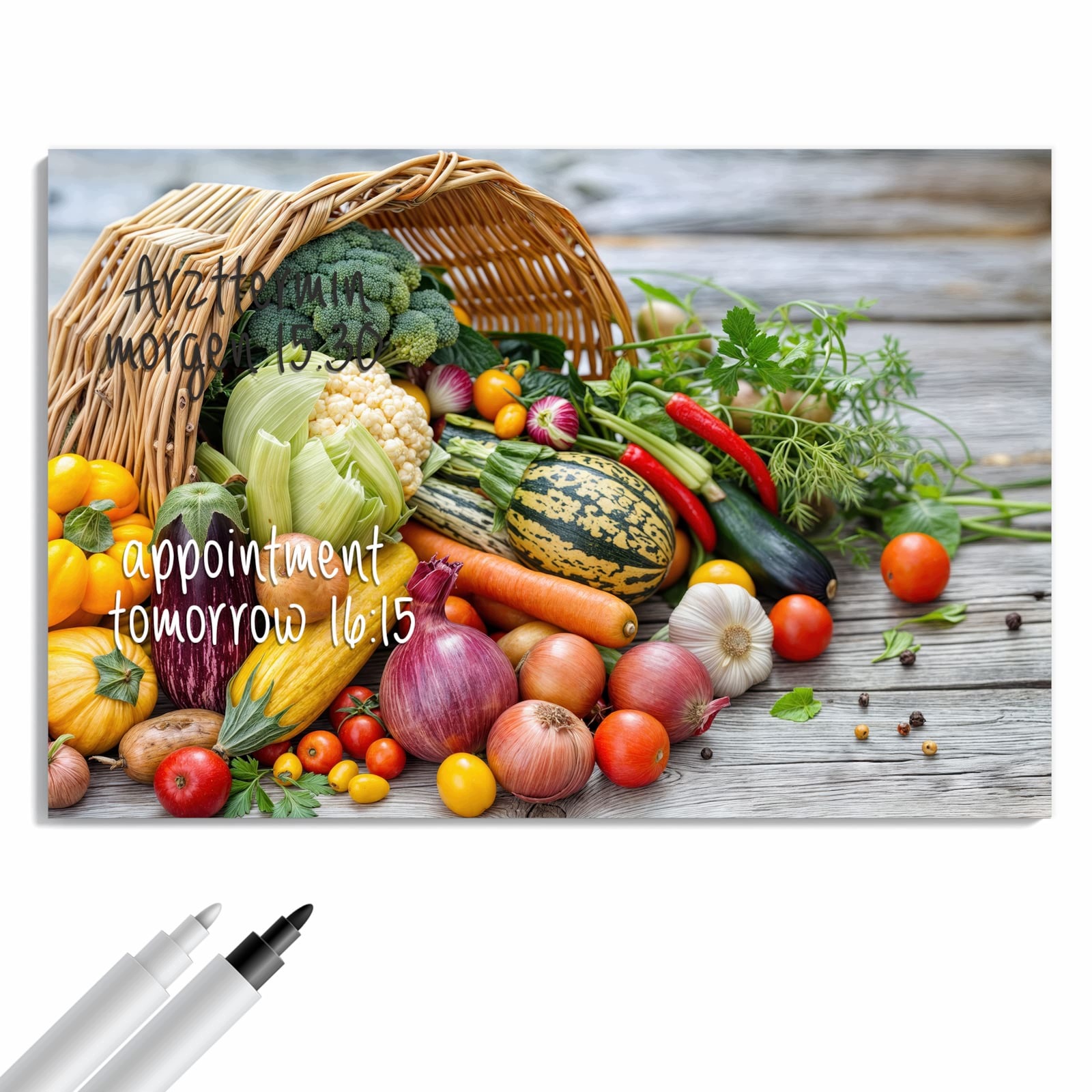Magnetická tabule – obraz na zeď Košík sklizené zeleniny | 90 × 60 cm