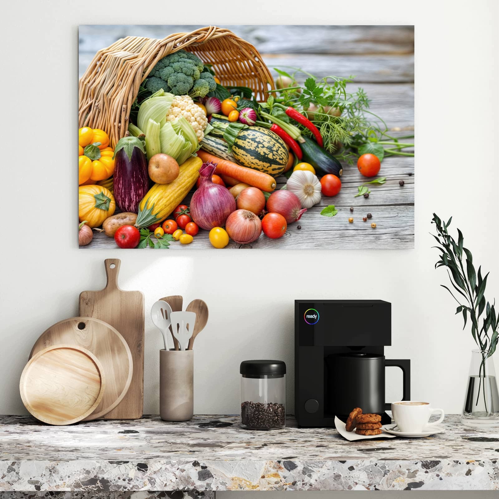 Magnetická tabule – obraz na zeď Košík sklizené zeleniny | 90 × 60 cm