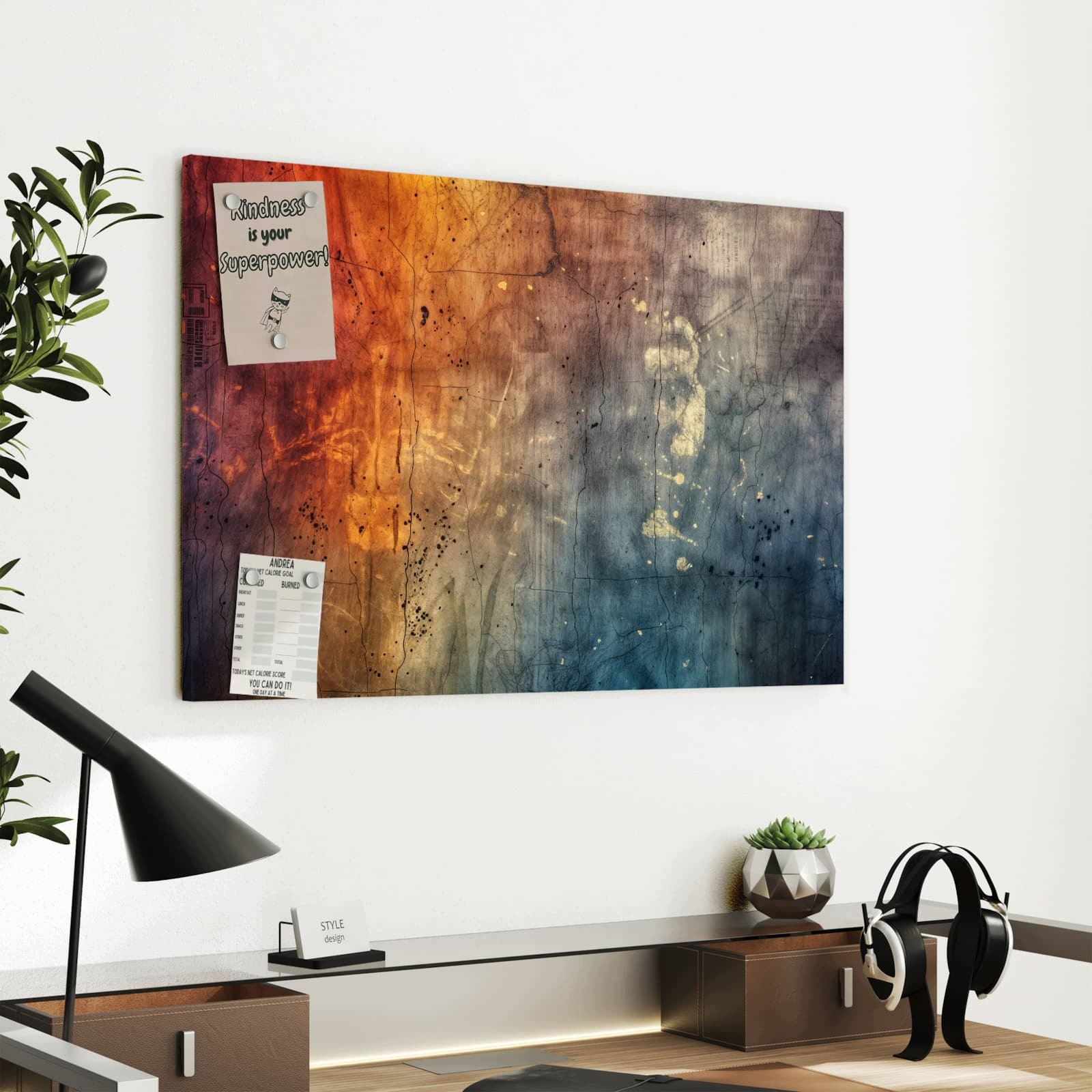 Magnetická tabule – obraz na zeď Abstraktní paleta barev | 60 × 40 cm