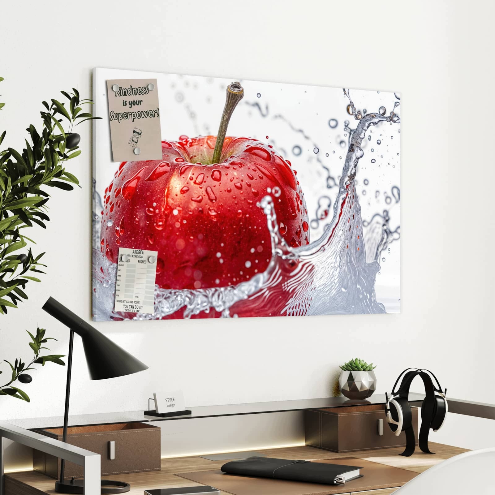 Magnetická tabule – obraz na zeď Stříkající jablko | 90 × 60 cm