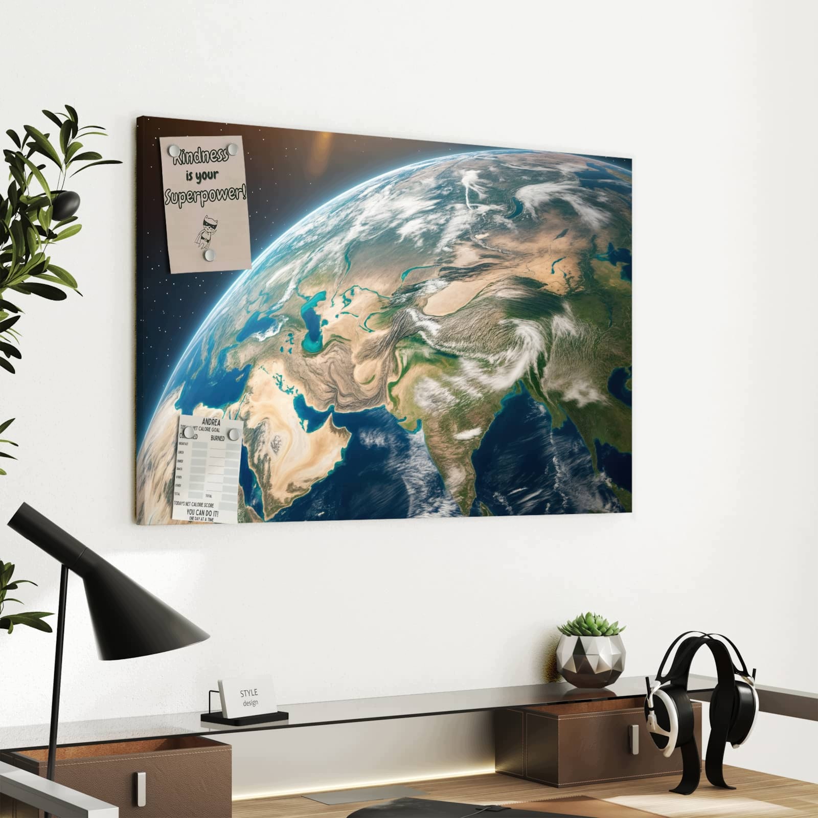 Magnetická tabule – obraz na zeď Jemná Země ve vesmíru | 60 × 40 cm