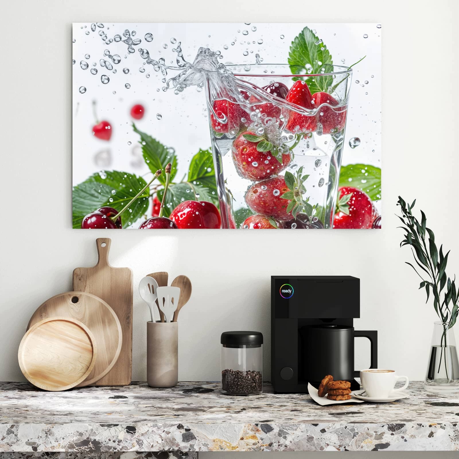 Magnetická tabule – obraz na zeď Jahody třešně | 90 × 60 cm