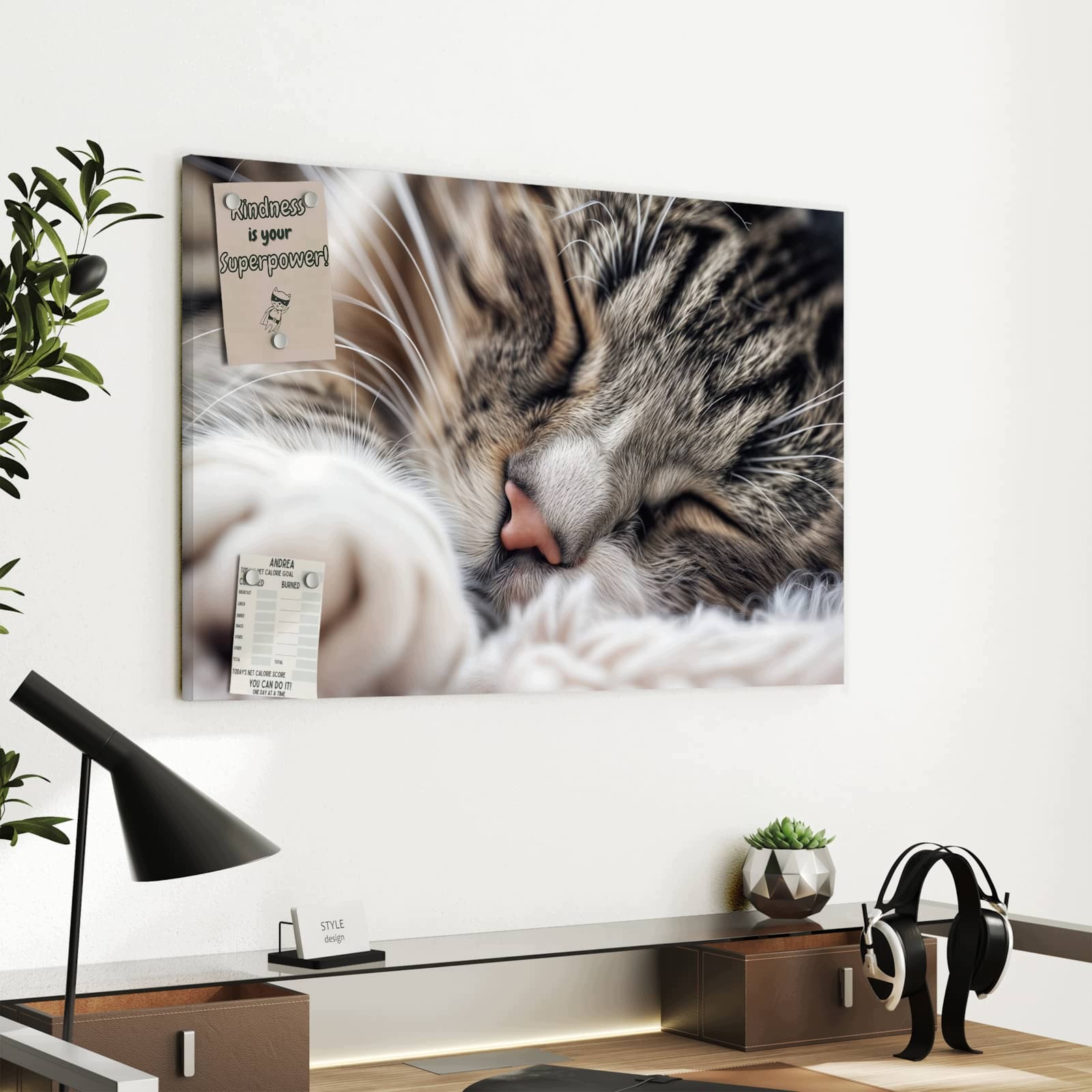 Magnetická tabule – obraz na zeď Spící kočka | 60 × 40 cm