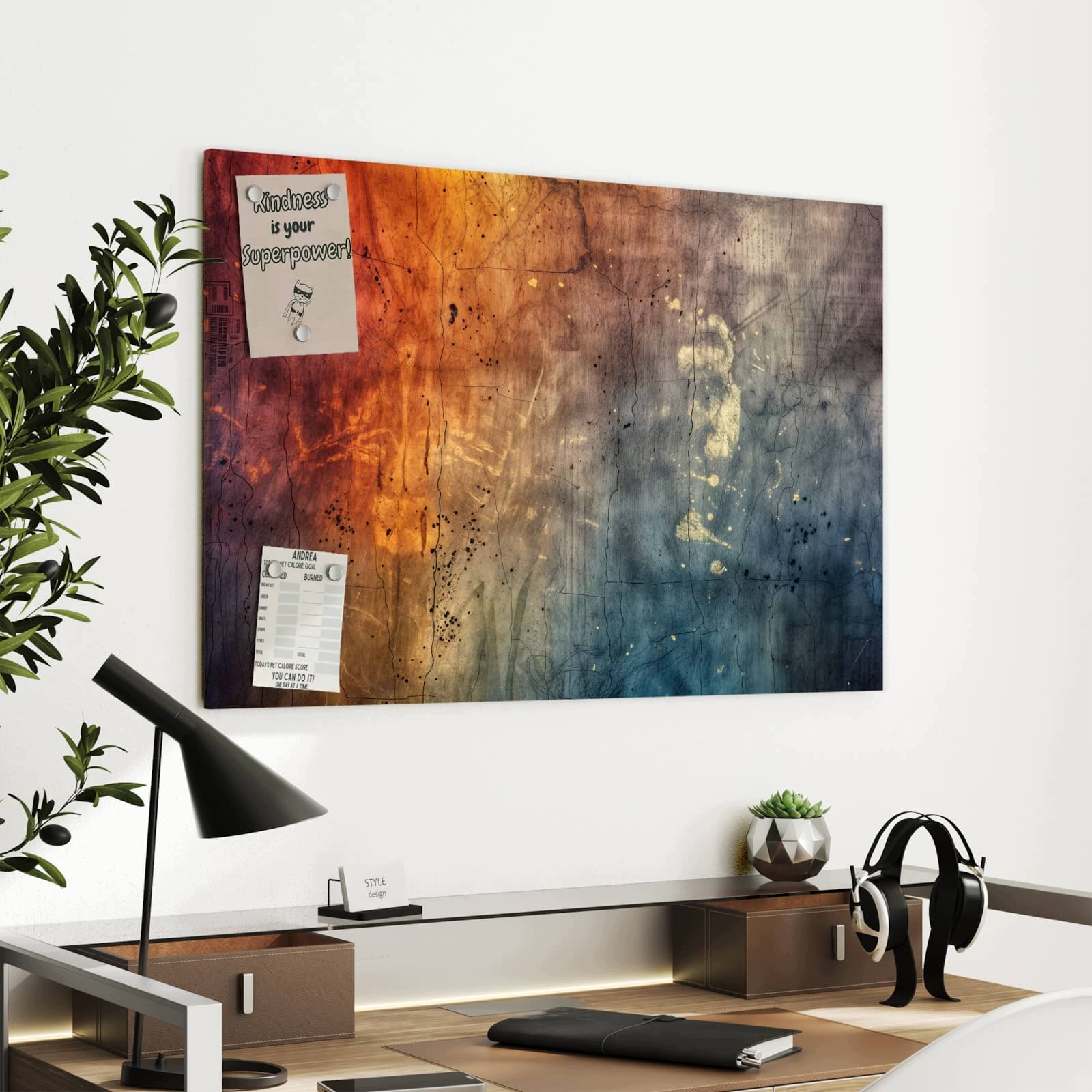 Magnetická tabule – obraz na zeď Abstraktní paleta barev | 90 × 60 cm