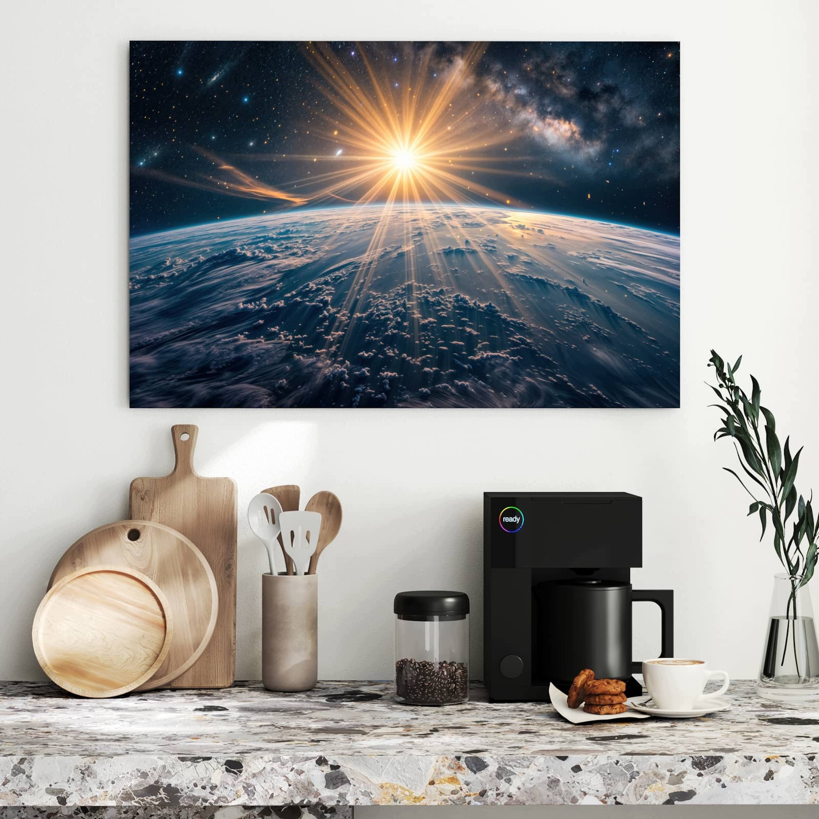 Magnetická tabule – obraz na zeď Východ slunce Země – motiv 1 | 90 × 60 cm