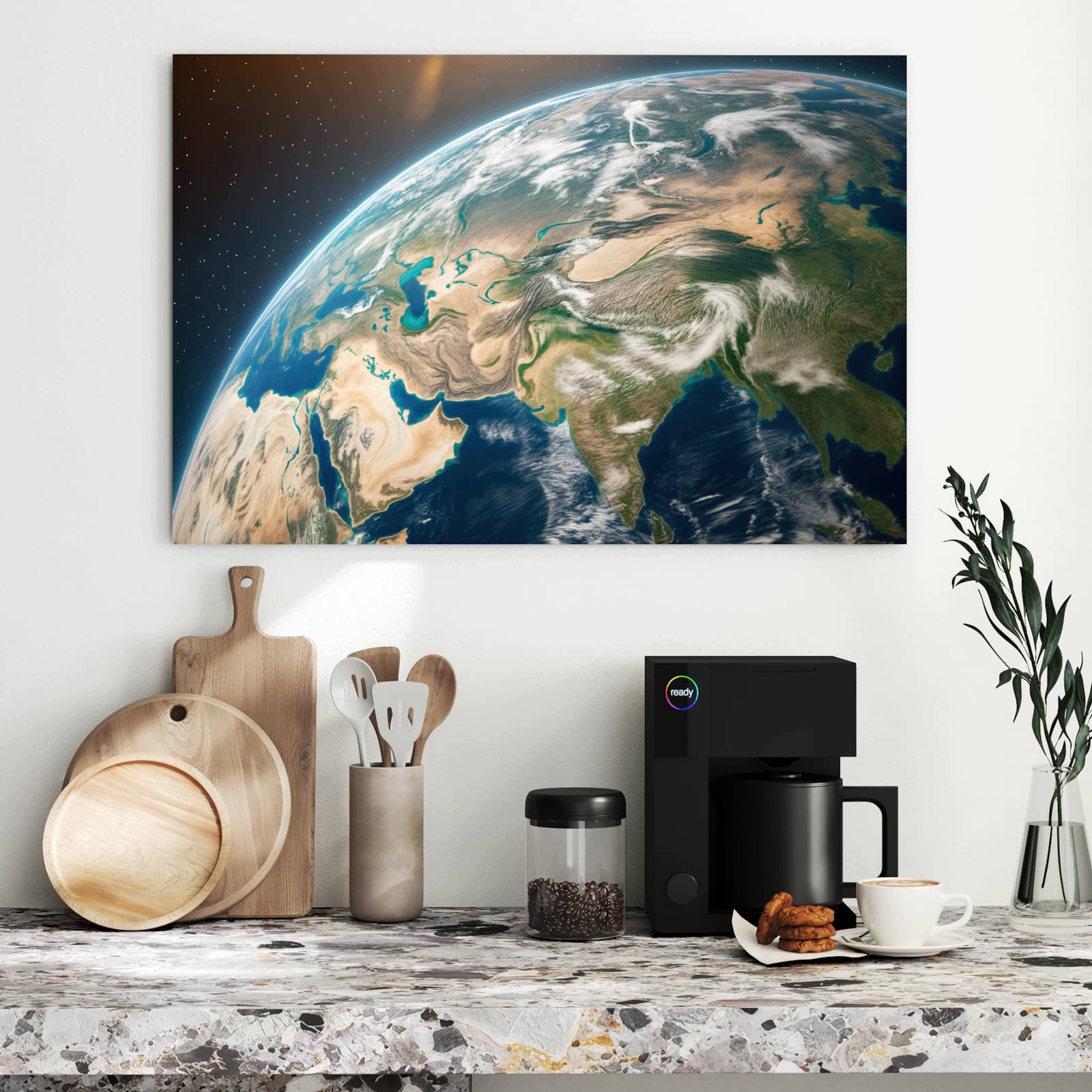 Magnetická tabule – obraz na zeď Jemná Země ve vesmíru | 90 × 60 cm