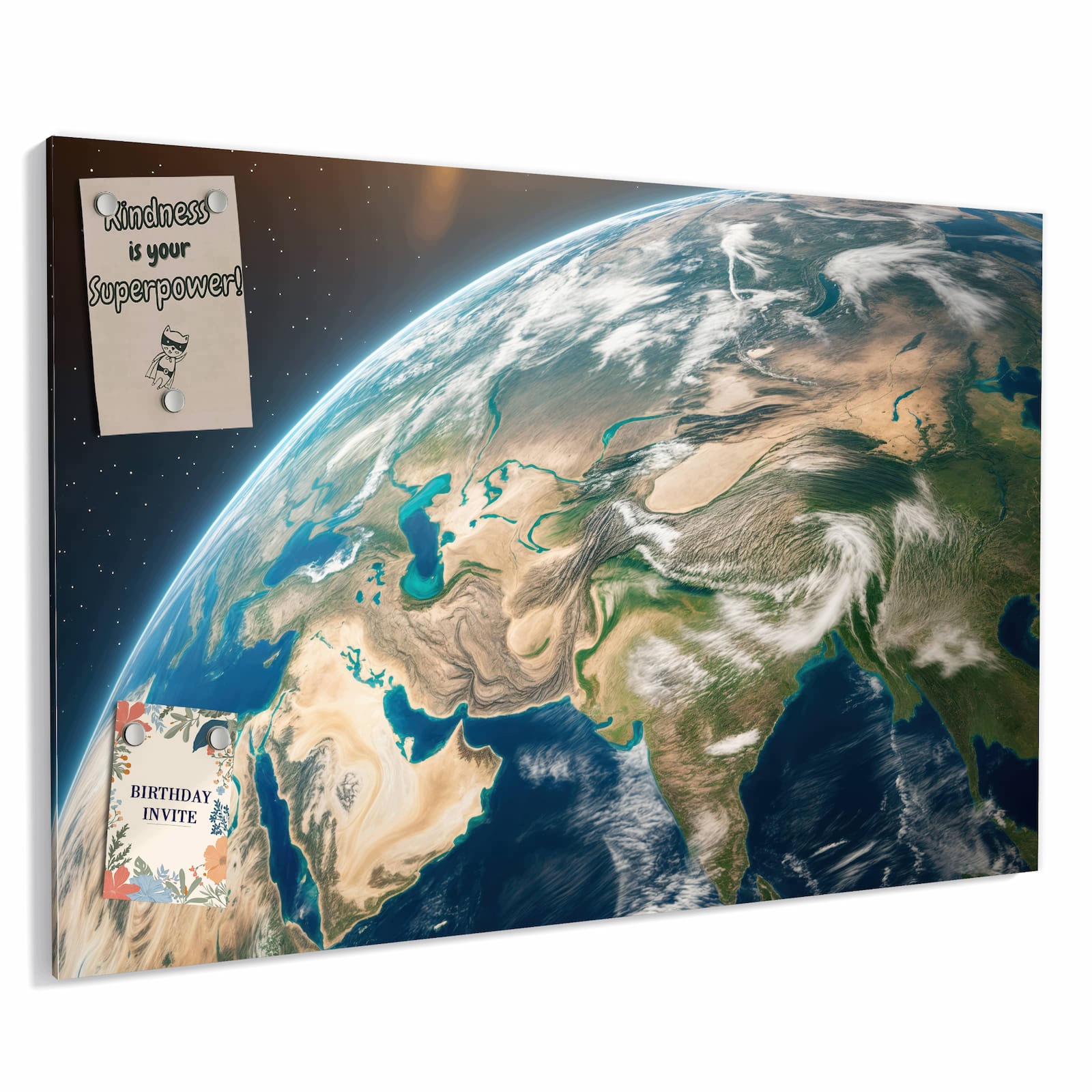 Magnetická tabule – obraz na zeď Jemná Země ve vesmíru | 90 × 60 cm