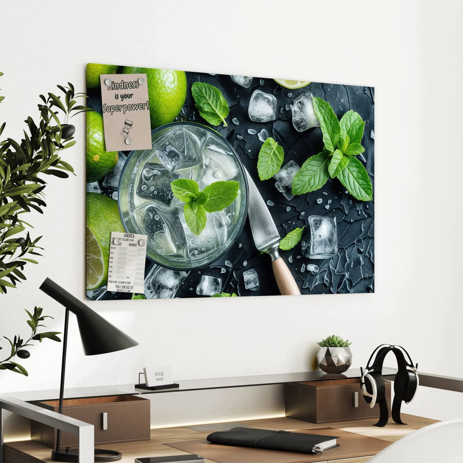 Magnetická tabule – obraz na zeď Svěží limetky | 90 × 60 cm