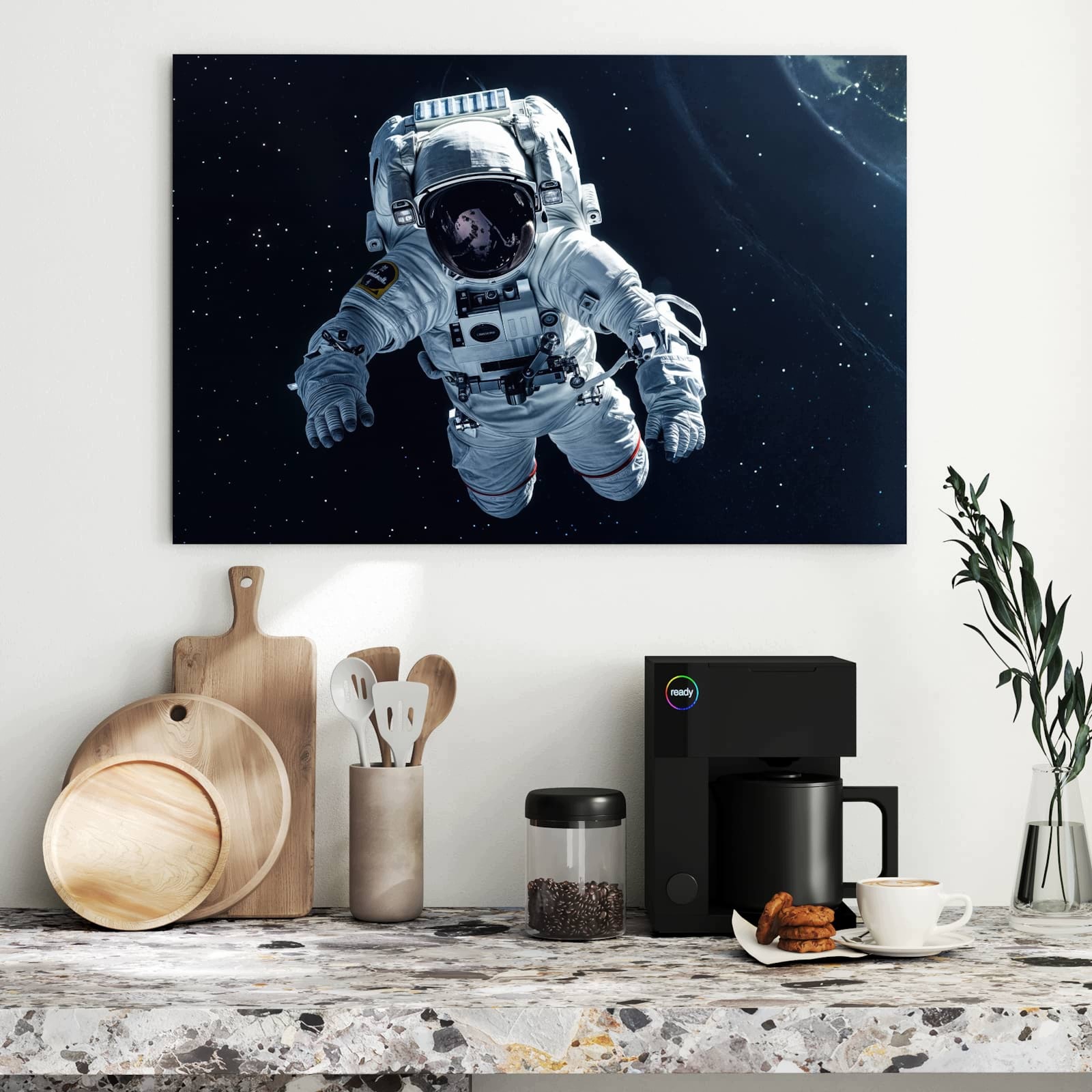 Magnetická tabule – obraz na zeď Astronaut ve vesmíru – motiv 1 | 90 × 60 cm