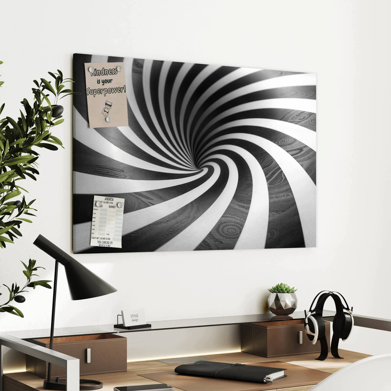 Magnetická tabule – obraz na zeď Hypnotizující vzor | 90 × 60 cm