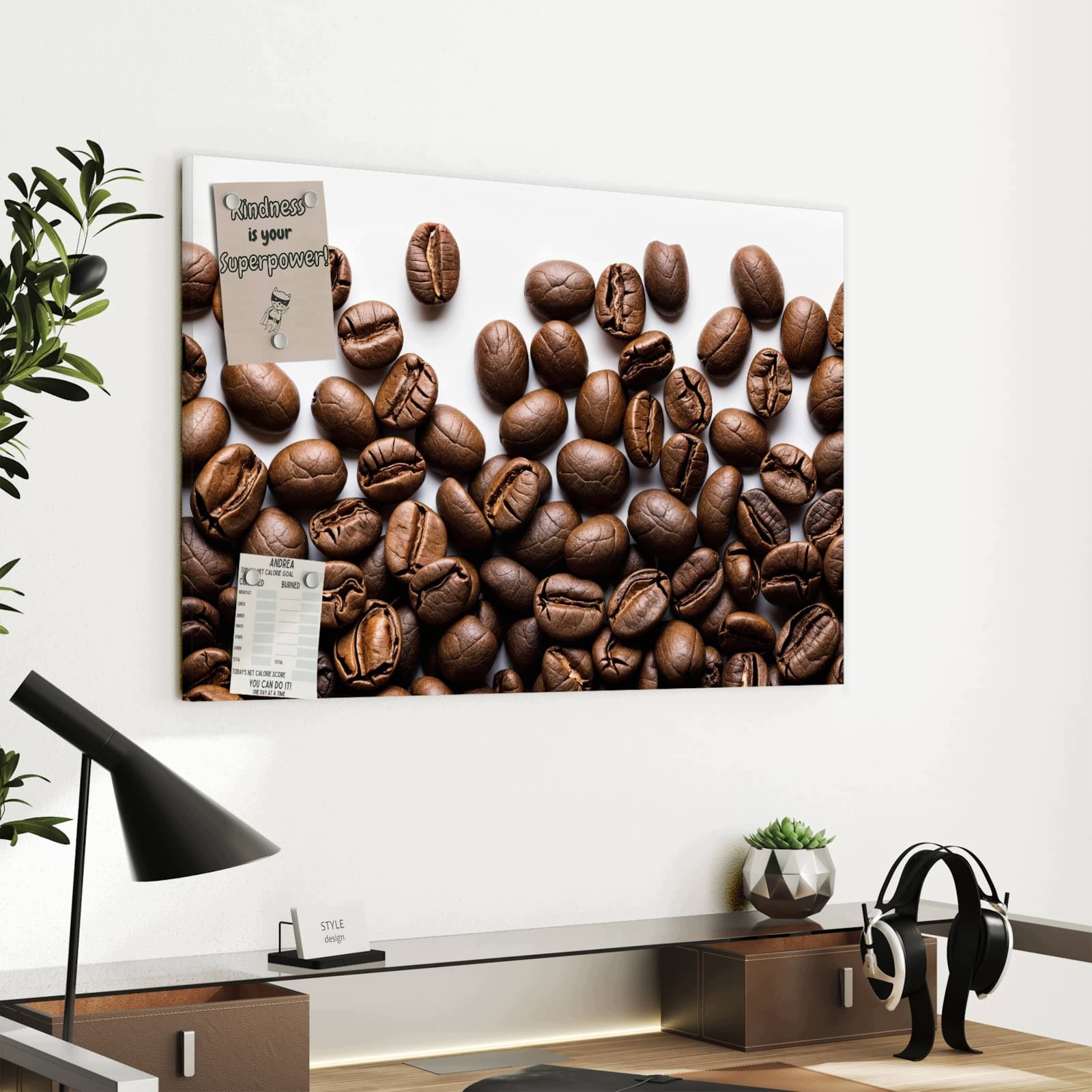 Magnetická tabule – obraz na zeď Teplá zrnka kávy | 60 × 40 cm