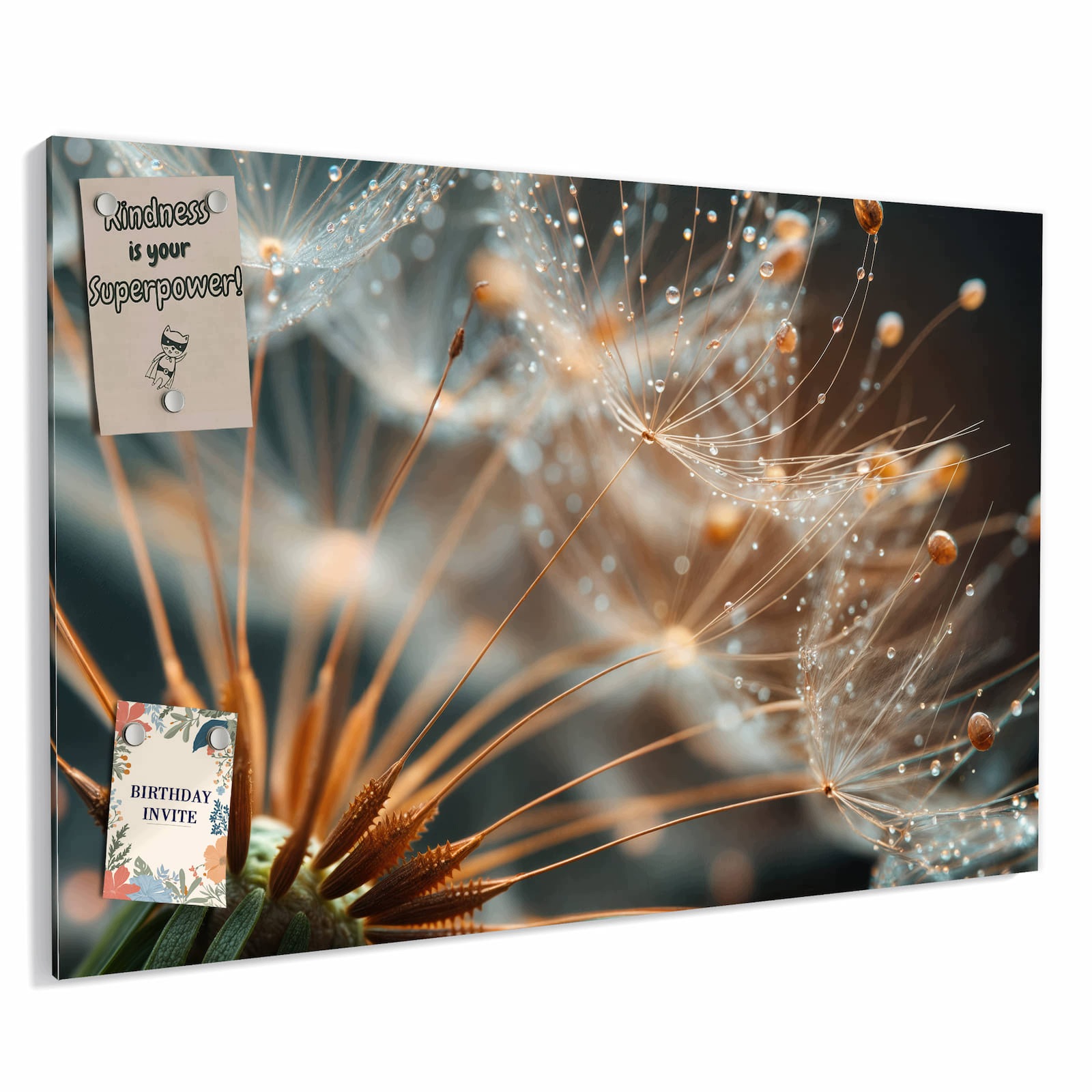 Magnetická tabule – obraz na zeď Perličky pampelišky | 60 × 40 cm