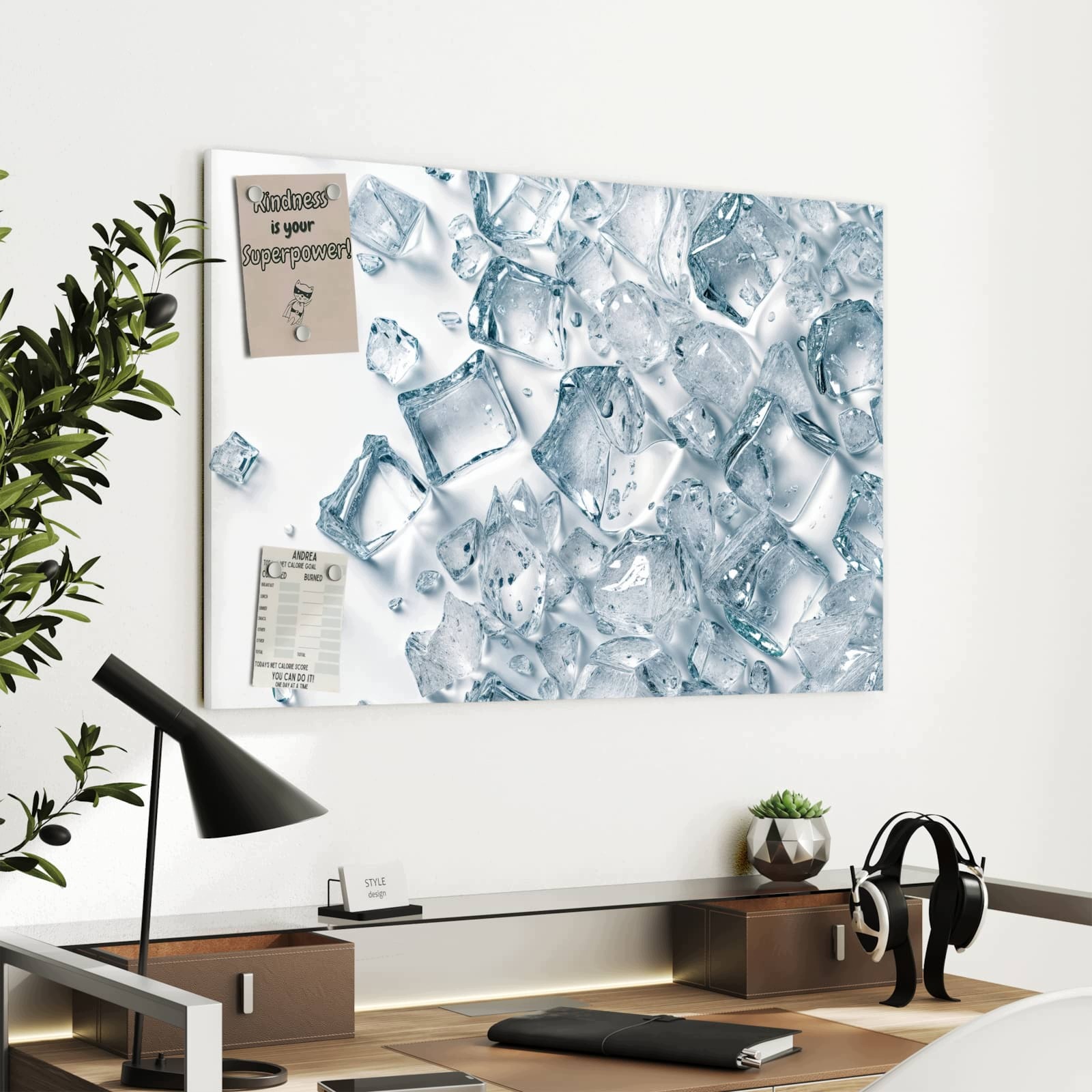 Magnetická tabule – obraz na zeď Kostky ledu hromada | 90 × 60 cm