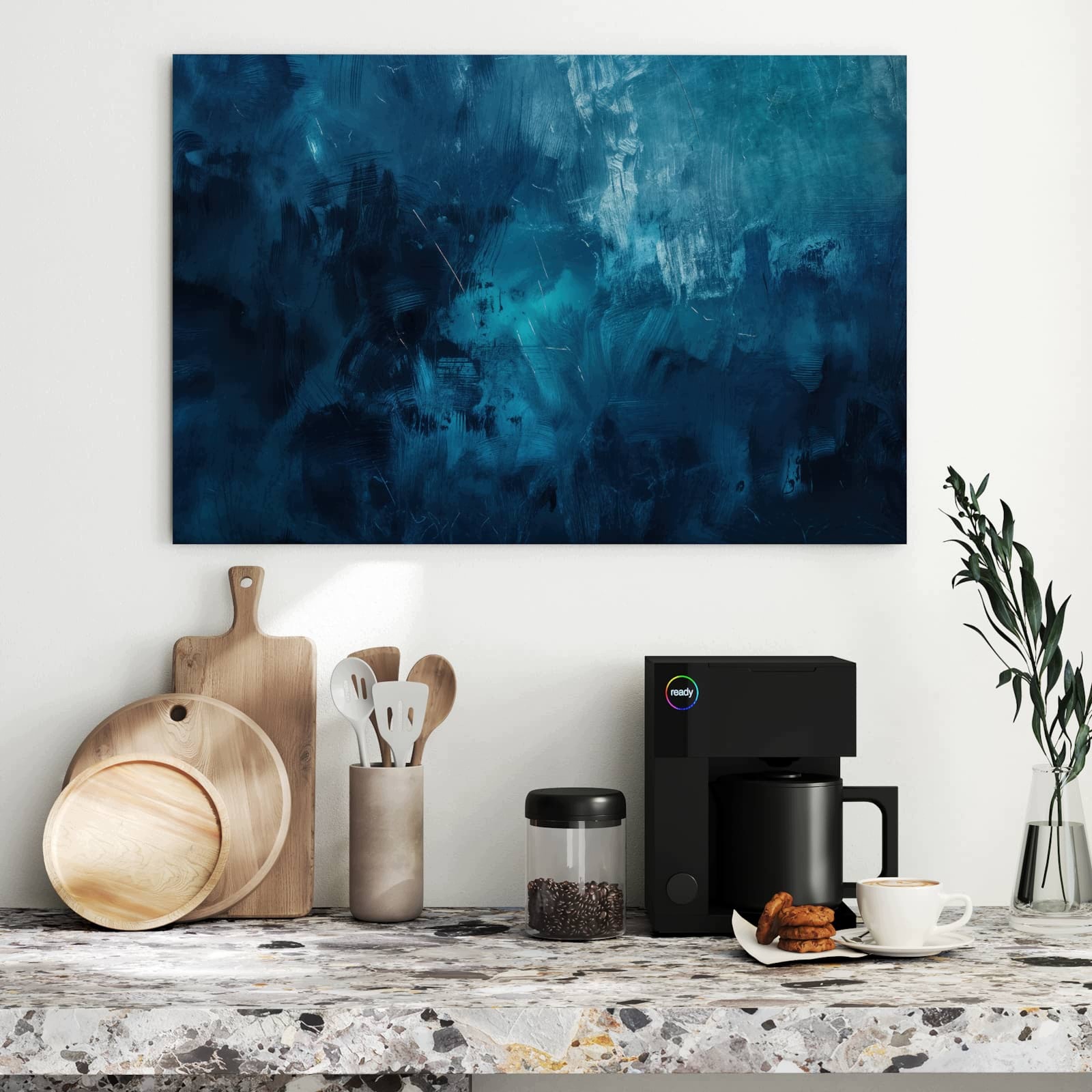 Magnetická tabule – obraz na zeď Abstraktní odstíny modré | 90 × 60 cm