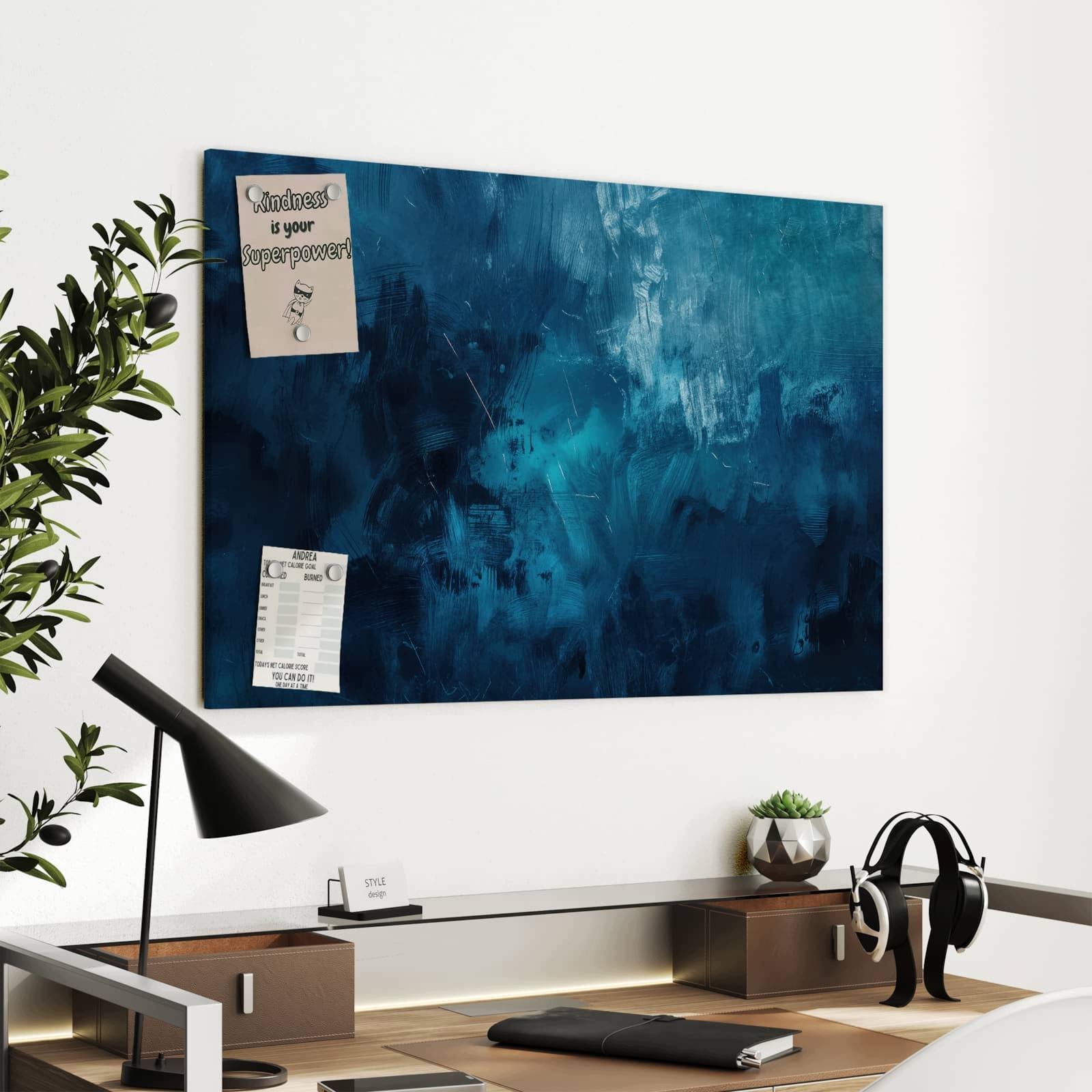 Magnetická tabule – obraz na zeď Abstraktní odstíny modré | 90 × 60 cm