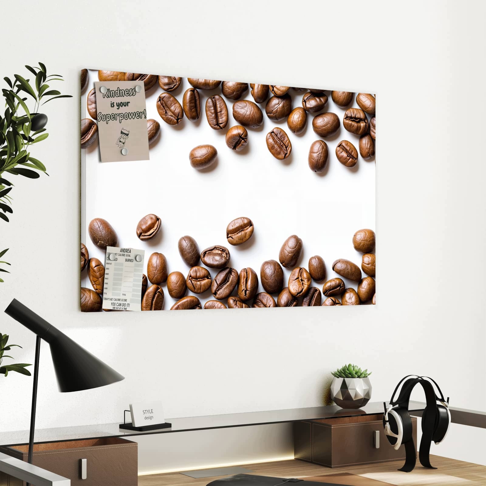 Magnetická tabule – obraz na zeď Zasněná zrna kávy | 60 × 40 cm