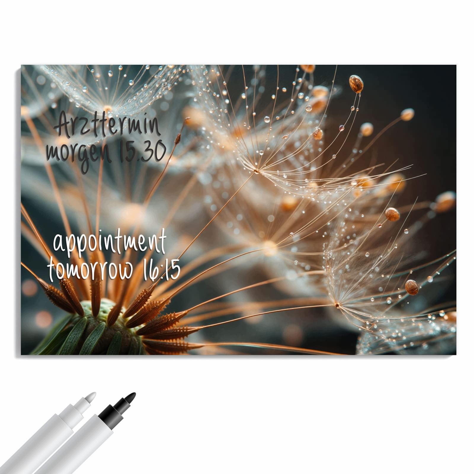 Magnetická tabule – obraz na zeď Perličky pampelišky | 90 × 60 cm