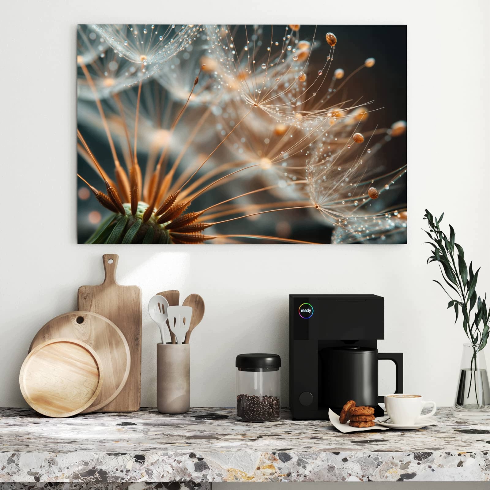 Magnetická tabule – obraz na zeď Perličky pampelišky | 90 × 60 cm