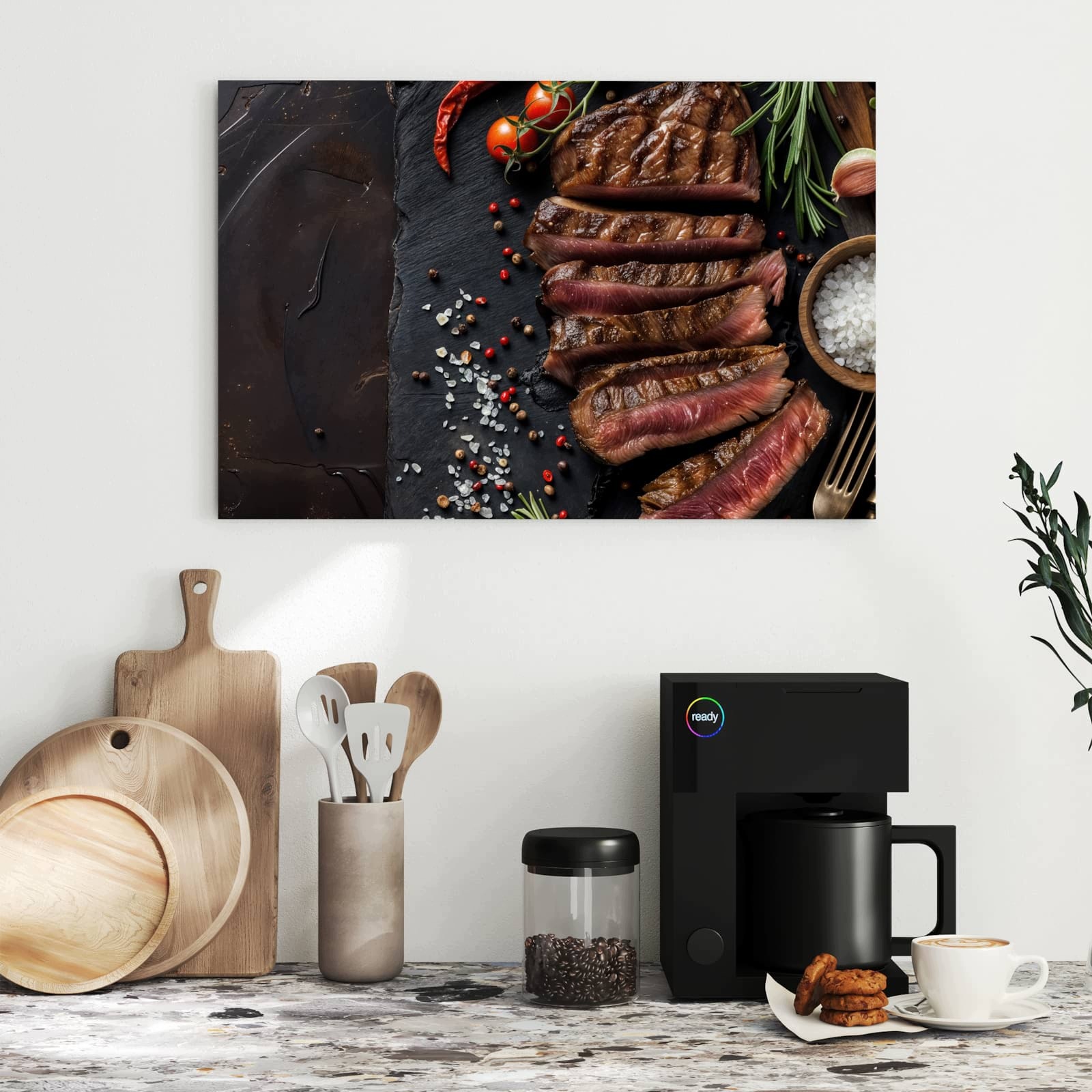 Magnetická tabule – obraz na zeď Grilovaný steak na talíři | 60 × 40 cm