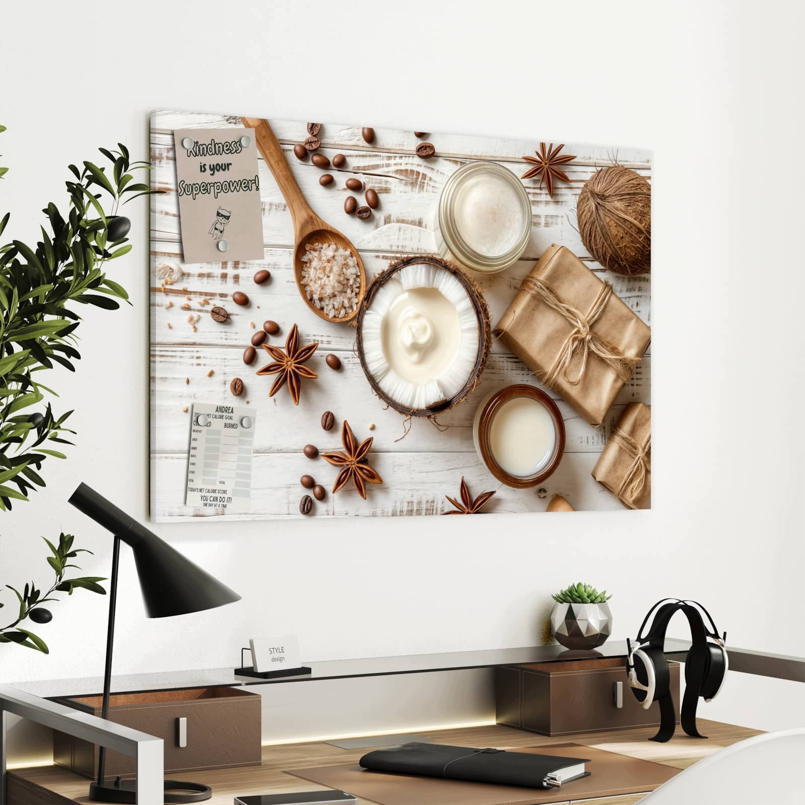Magnetická tabule – obraz na zeď Přírodní kosmetika | 90 × 60 cm