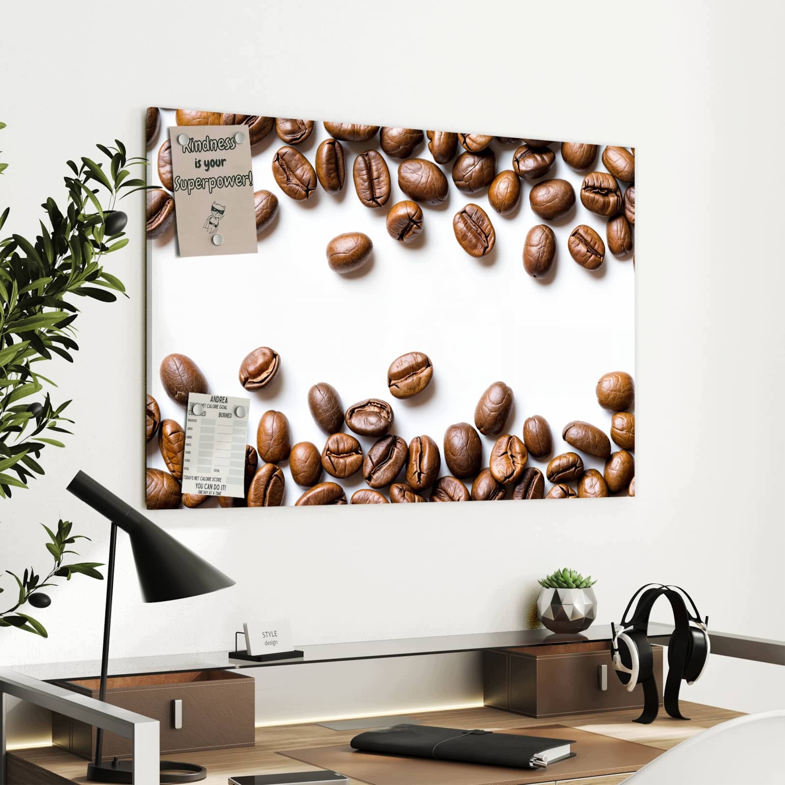 Magnetická tabule – obraz na zeď Zasněná zrna kávy | 90 × 60 cm