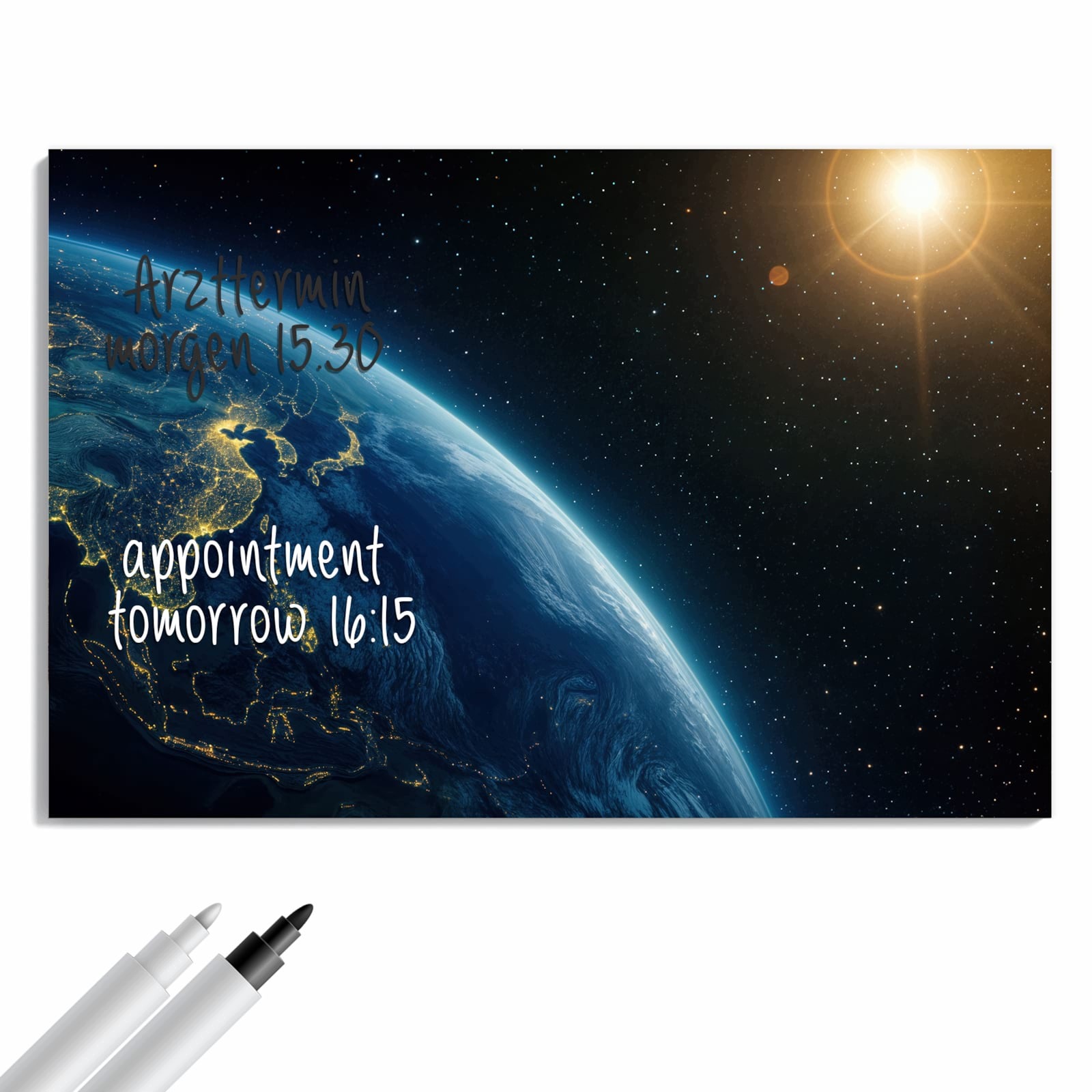 Magnetická tabule – obraz na zeď Země noc | 90 × 60 cm