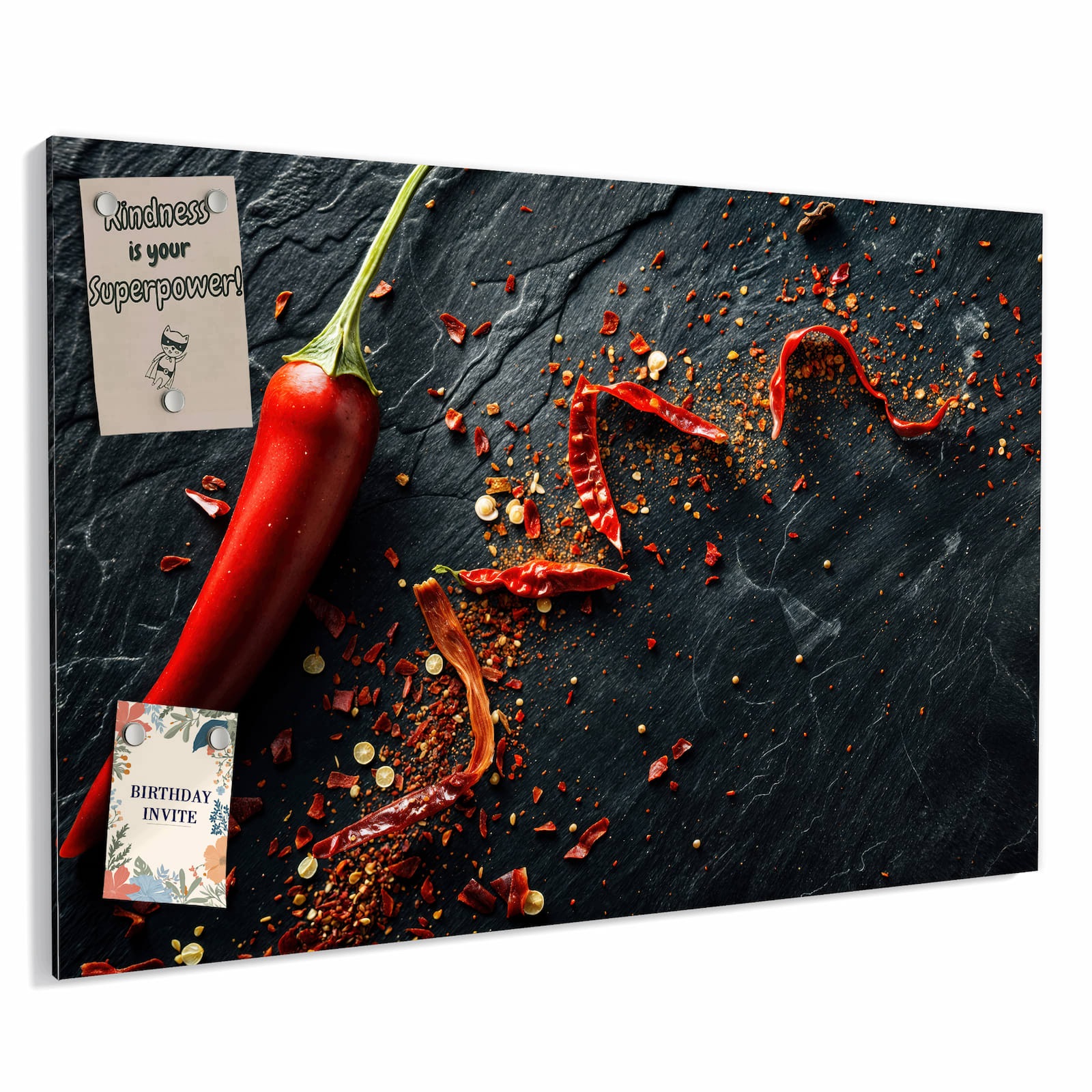 Magnetická tabule – obraz na zeď Chilli na břidlici | 90 × 60 cm