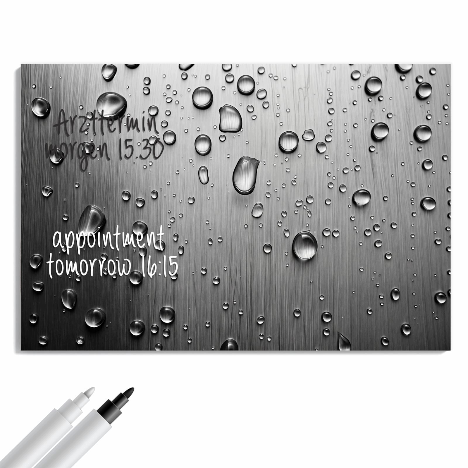 Magnetická tabule – obraz na zeď Kapky vody na kovu | 60 × 40 cm