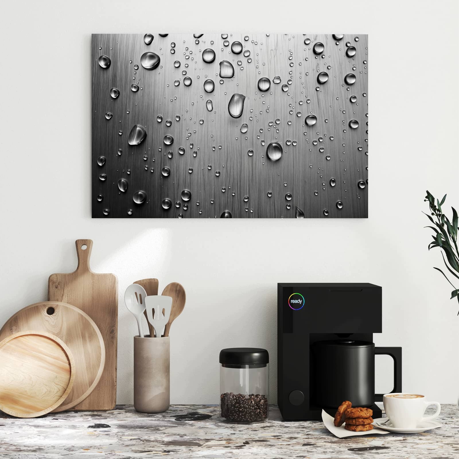 Magnetická tabule – obraz na zeď Kapky vody na kovu | 60 × 40 cm